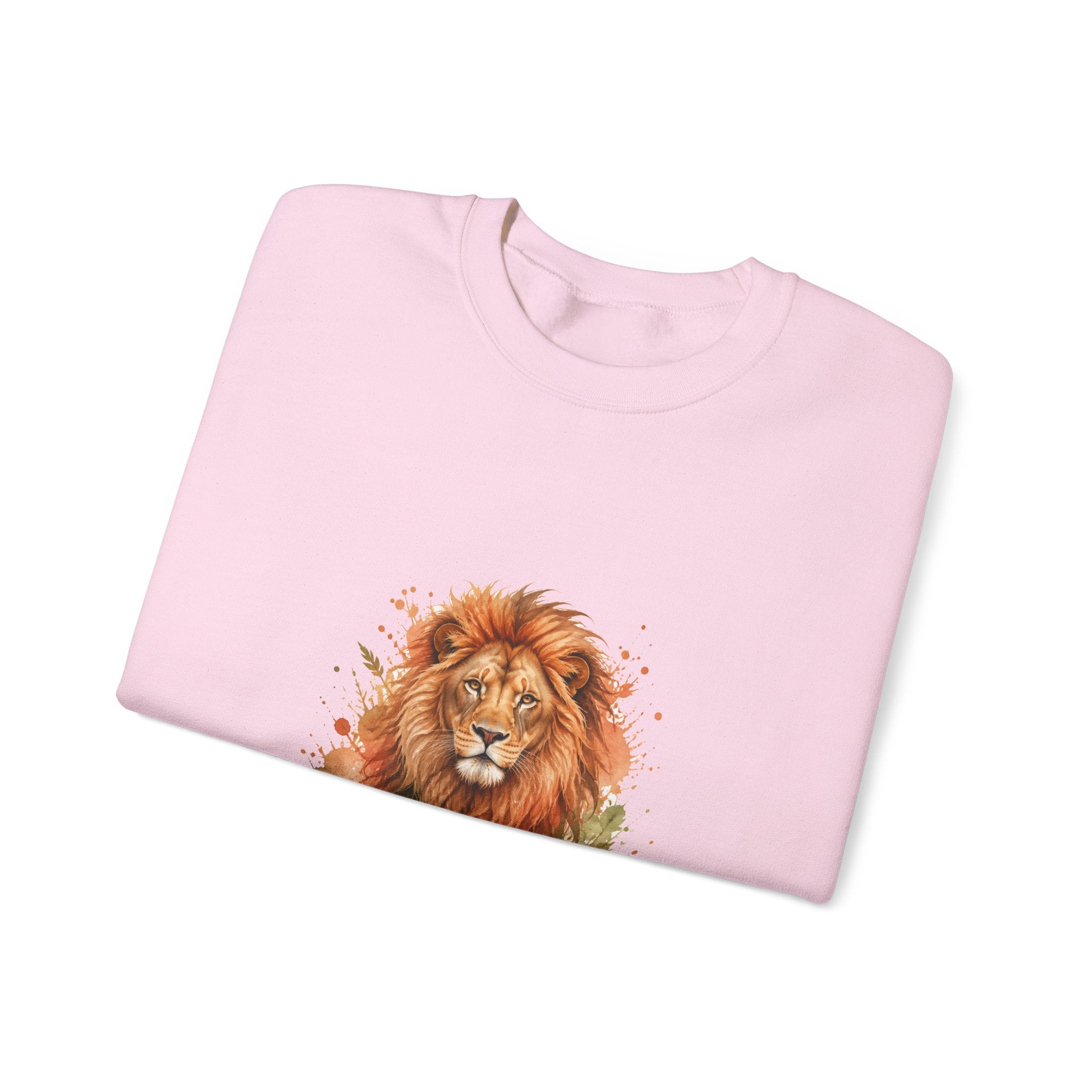 Matching Couple Sweatshirt - Lion & Lamb Matching Couple Comfort Colors Crew Watercolor Art His Hers Birthday Gift - Design A