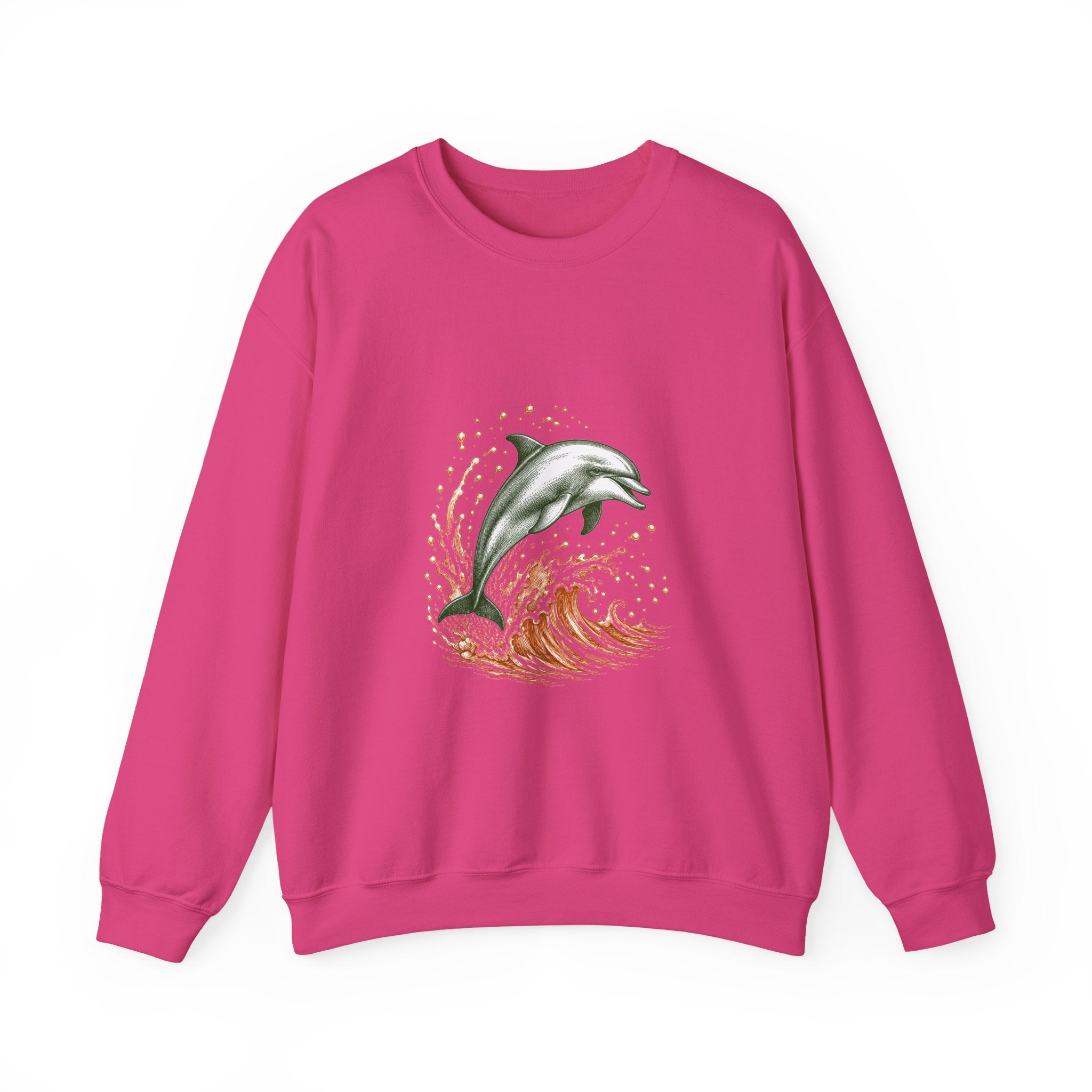 Matching Couple Sweatshirt - Shark & Dolphin Matching Couple Crewneck Sweatshirt Hand-Drawn Art His Hers Best Friend Gift - Design B