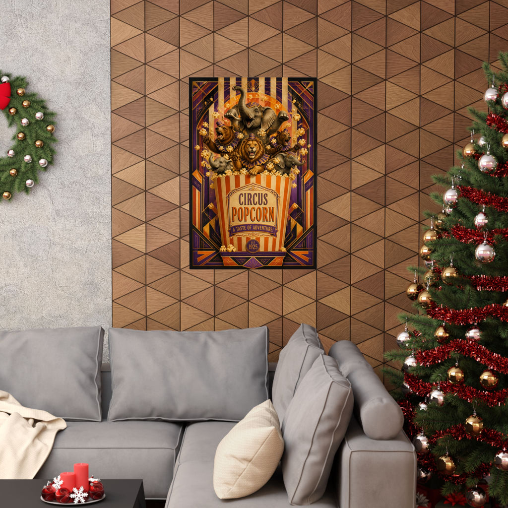 Popcorn Box Animals Wall Art Poster 24×36 Art Deco Bar Area Decor Maximalist Print