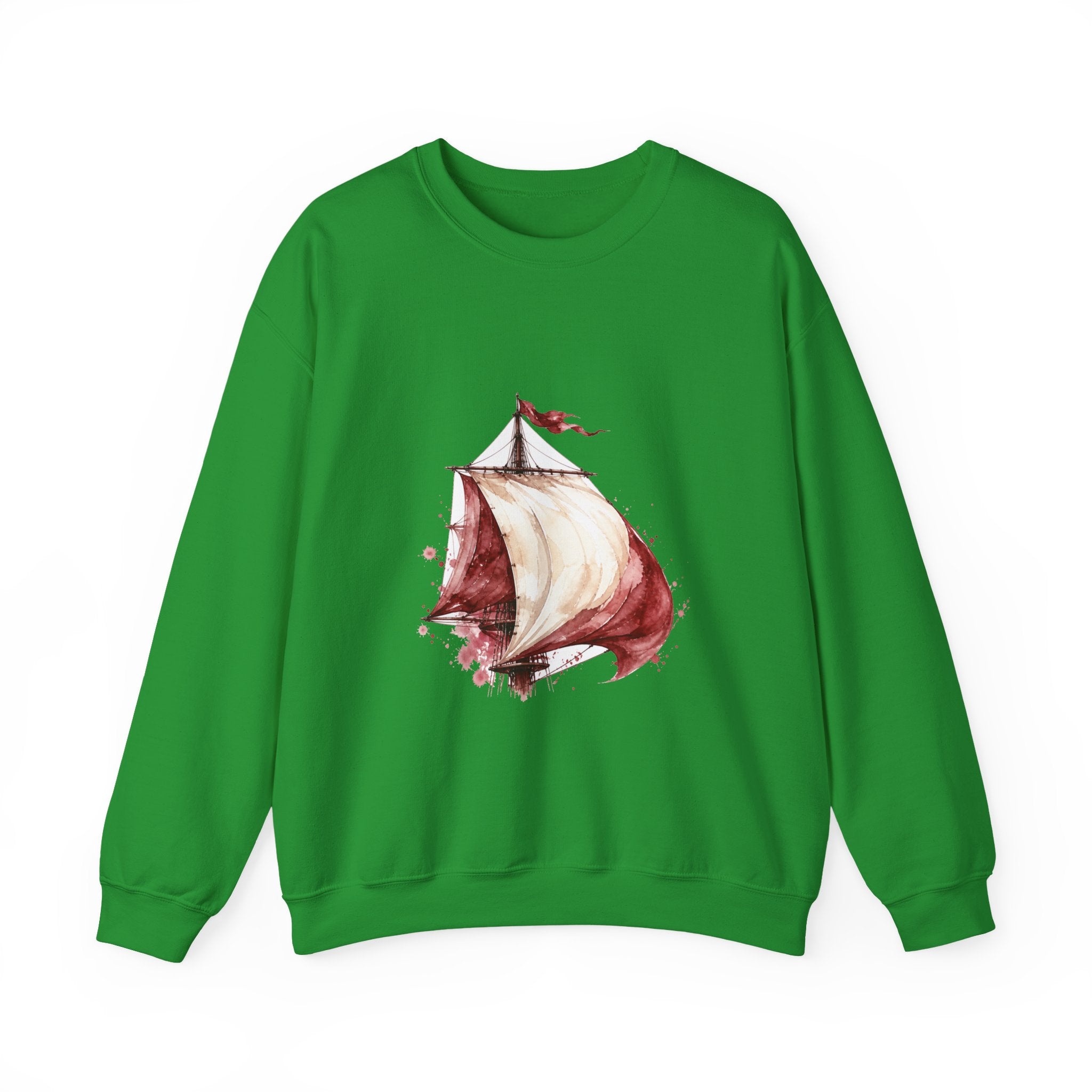 Matching Couple Sweatshirt - Anchor & Sail Matching Couple Comfort Colors Crew Watercolor Art His Hers Birthday Gift - Design B