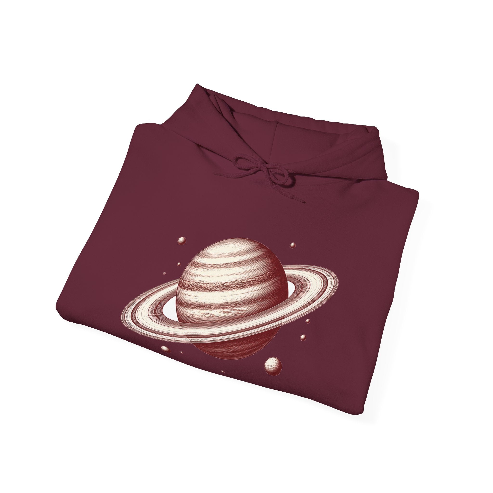 Matching Couple Sweatshirt - Saturn & Jupiter Matching Couple Hooded Sweatshirt Vintage Art His Hers Wedding Gift - Design A