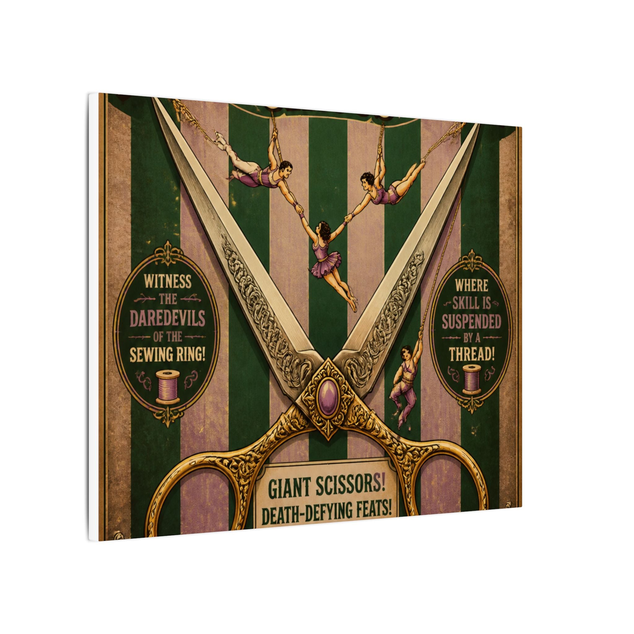 Giant Scissors Trapeze Wall Art Canvas 24×36 Vintage Circus Bedroom Decor Maximalist Print
