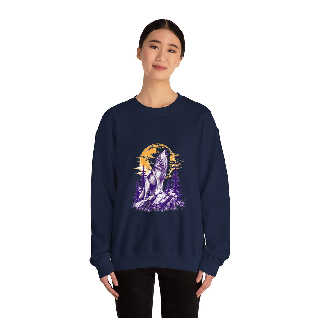 Matching Couple Sweatshirt - Wolf & Dove Matching Couple Crewneck Sweatshirt Hand-Drawn Art His Hers Best Friend Gift - Design A