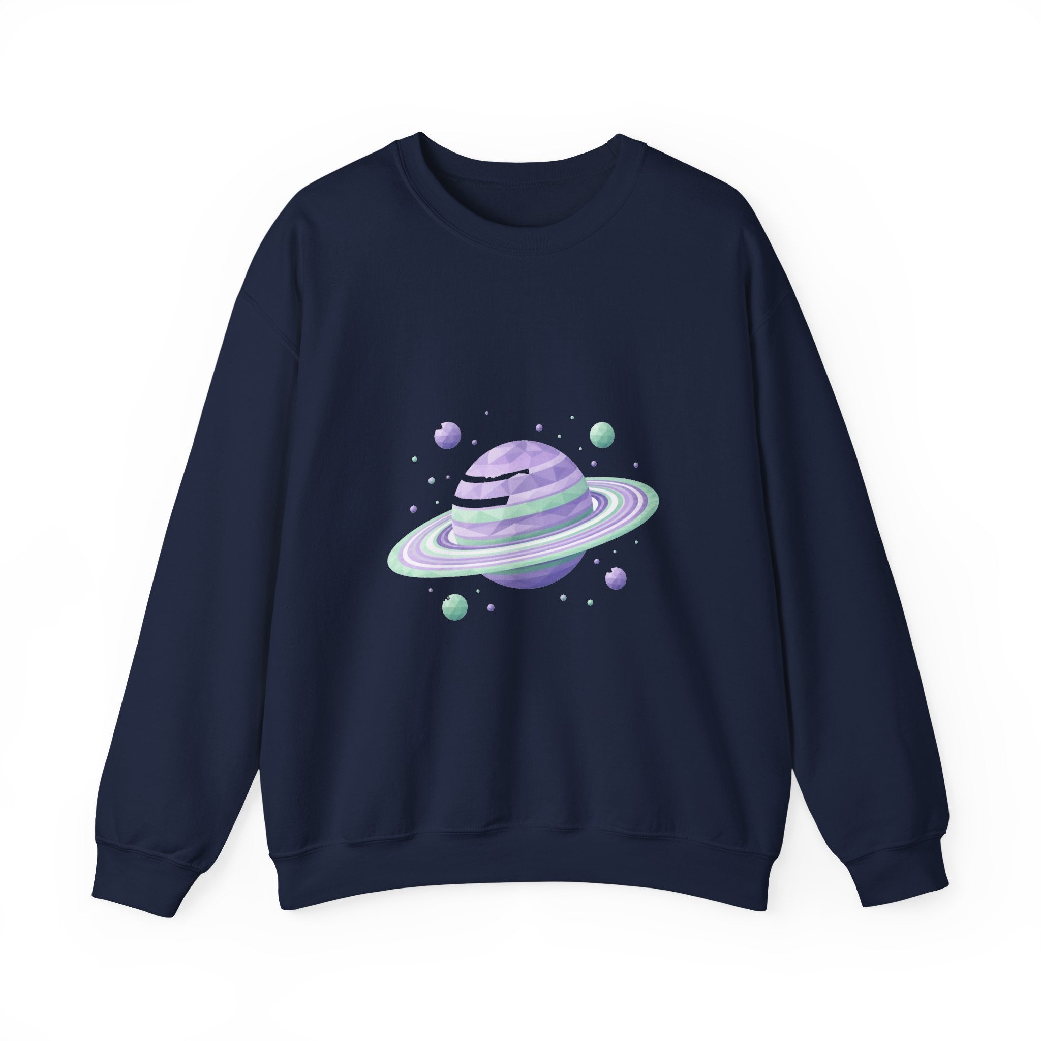Matching Couple Sweatshirt - Saturn & Jupiter Matching Couple Crewneck Sweatshirt Geometric Art His Hers Couple Gift - Design A