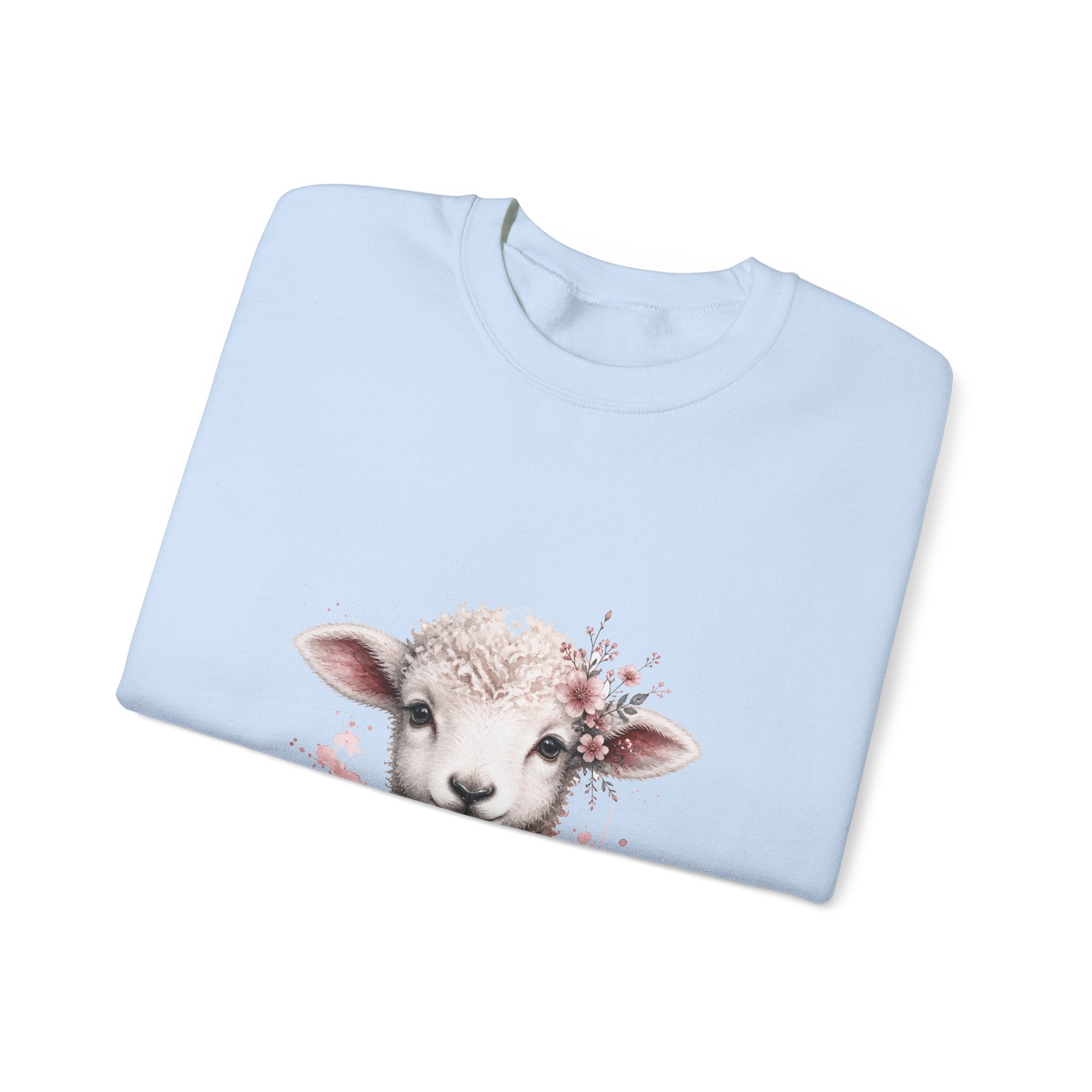 Matching Couple Sweatshirt - Lion & Lamb Matching Couple Crewneck Sweatshirt Watercolor Art His Hers Engagement Gift - Design B