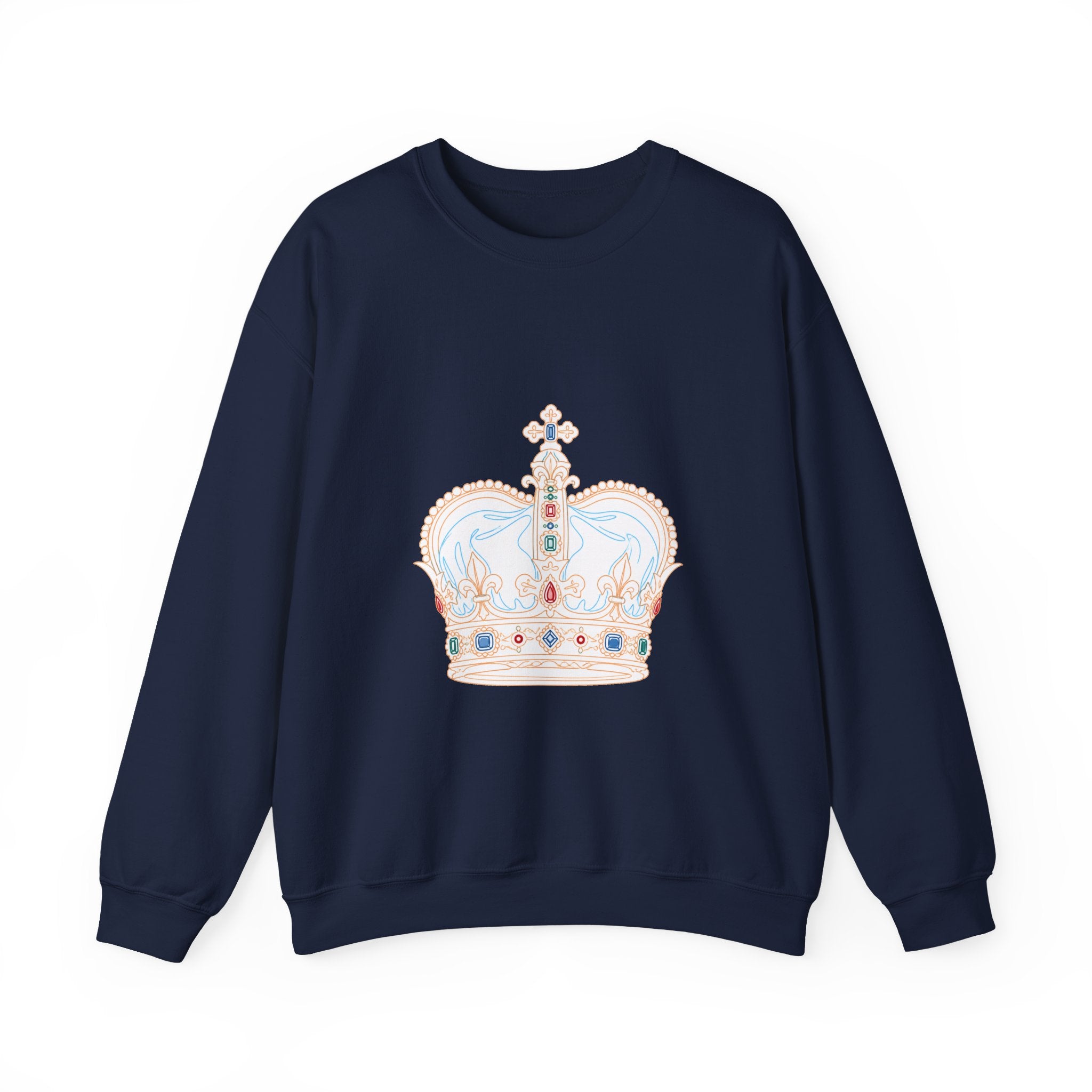 Matching Couple Sweatshirt - Crown & Shield Matching Couple Comfort Colors Crew Minimalist Art His Hers Christmas Gift - Design A