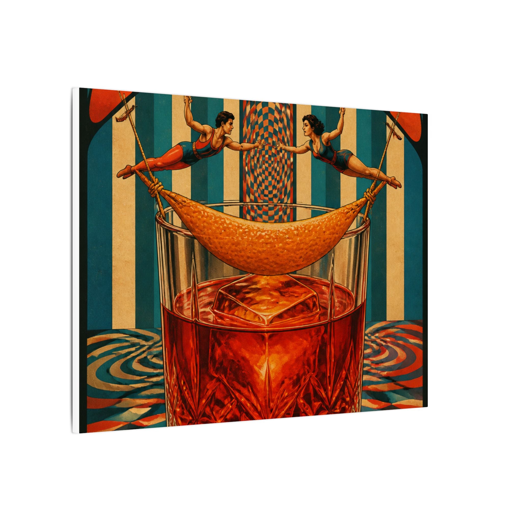 Negroni Trapeze Act Wall Art Canvas 16×20 Psychedelic Cafe Decor Maximalist Print