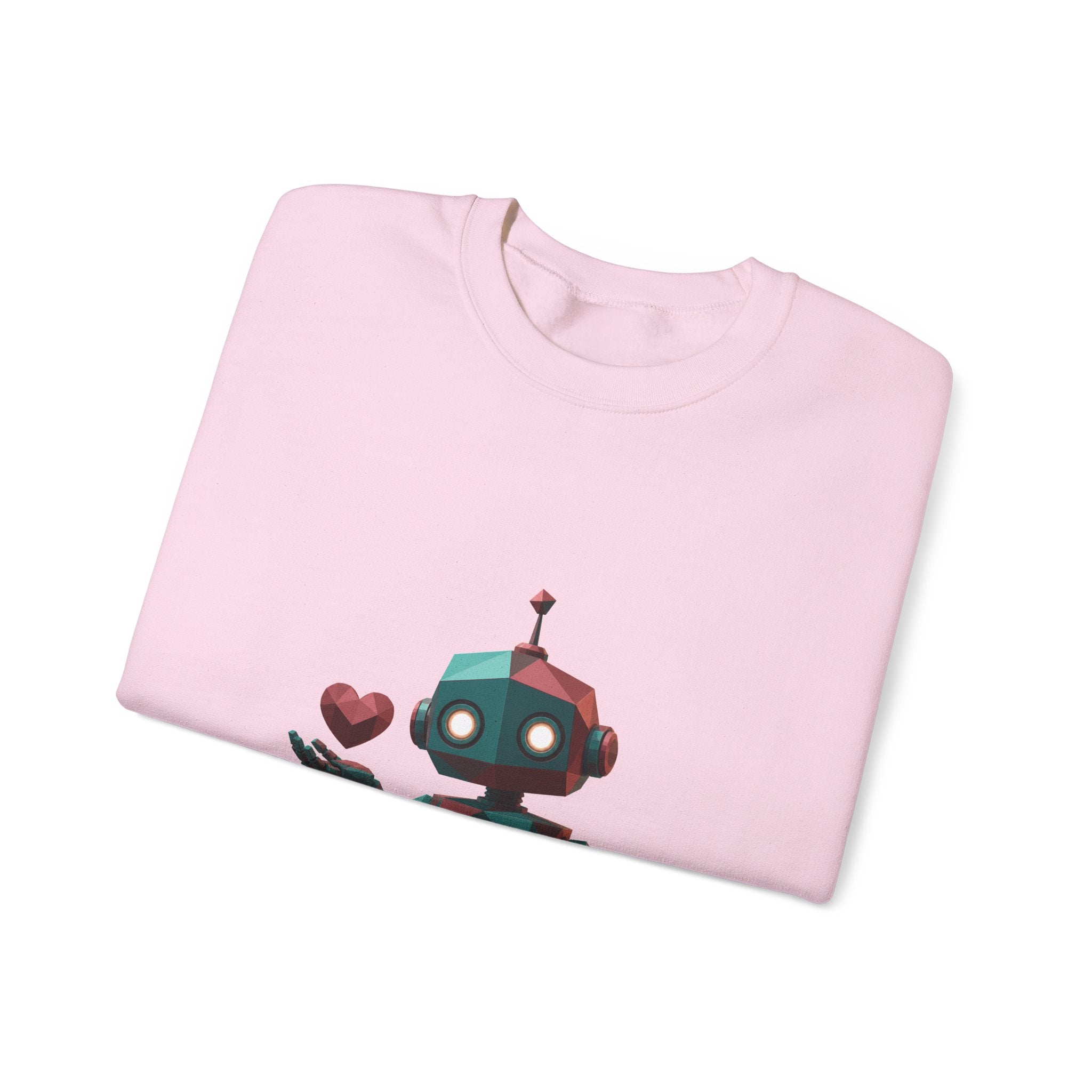 Matching Couple Sweatshirt - Robot & Heart Matching Couple Comfort Colors Crew Geometric Art His Hers Love Gift - Design A