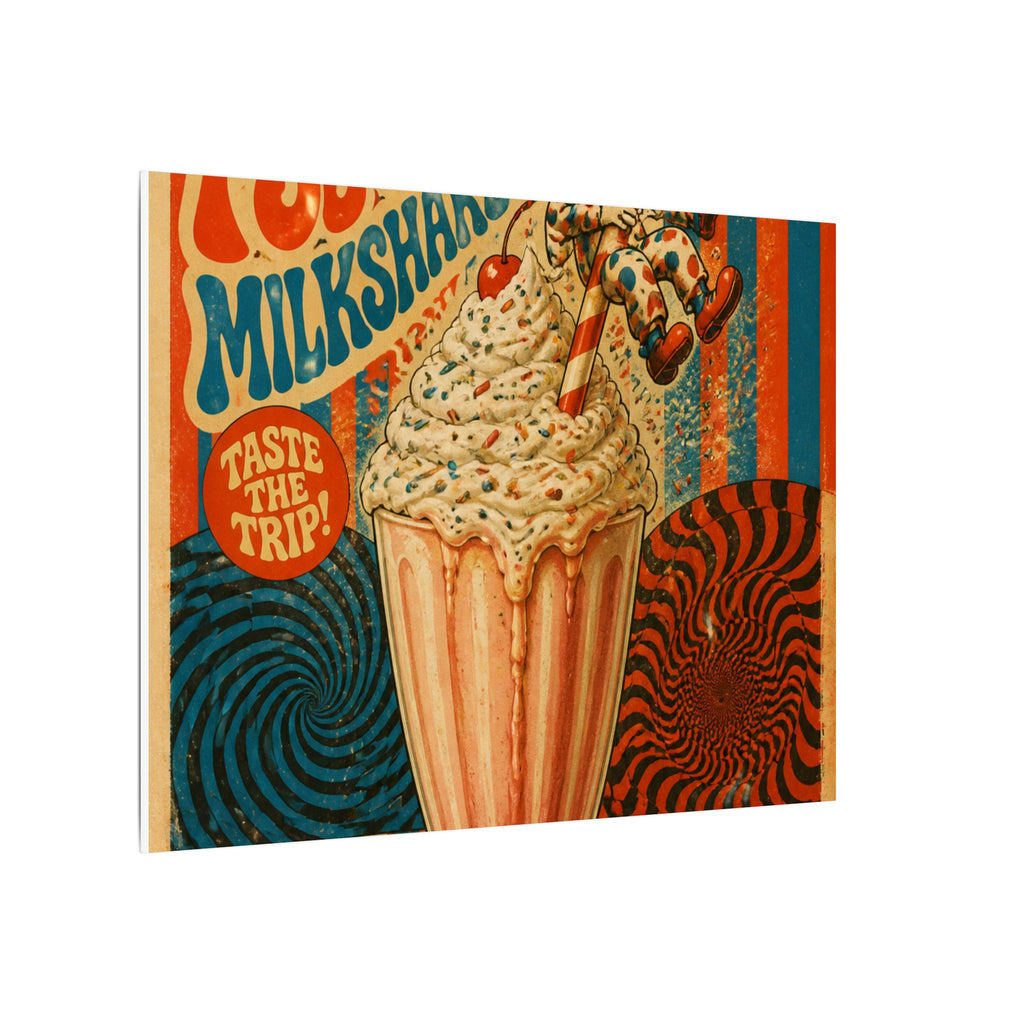 Milkshake Slide Clown Wall Art Canvas 24×36 Psychedelic Dining Room Decor Maximalist Print