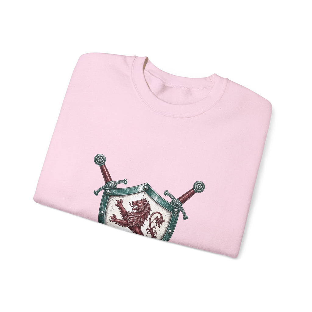 Matching Couple Sweatshirt - Crown & Shield Matching Couple Crewneck Sweatshirt Hand-Drawn Art His Hers Best Friend Gift - Design B