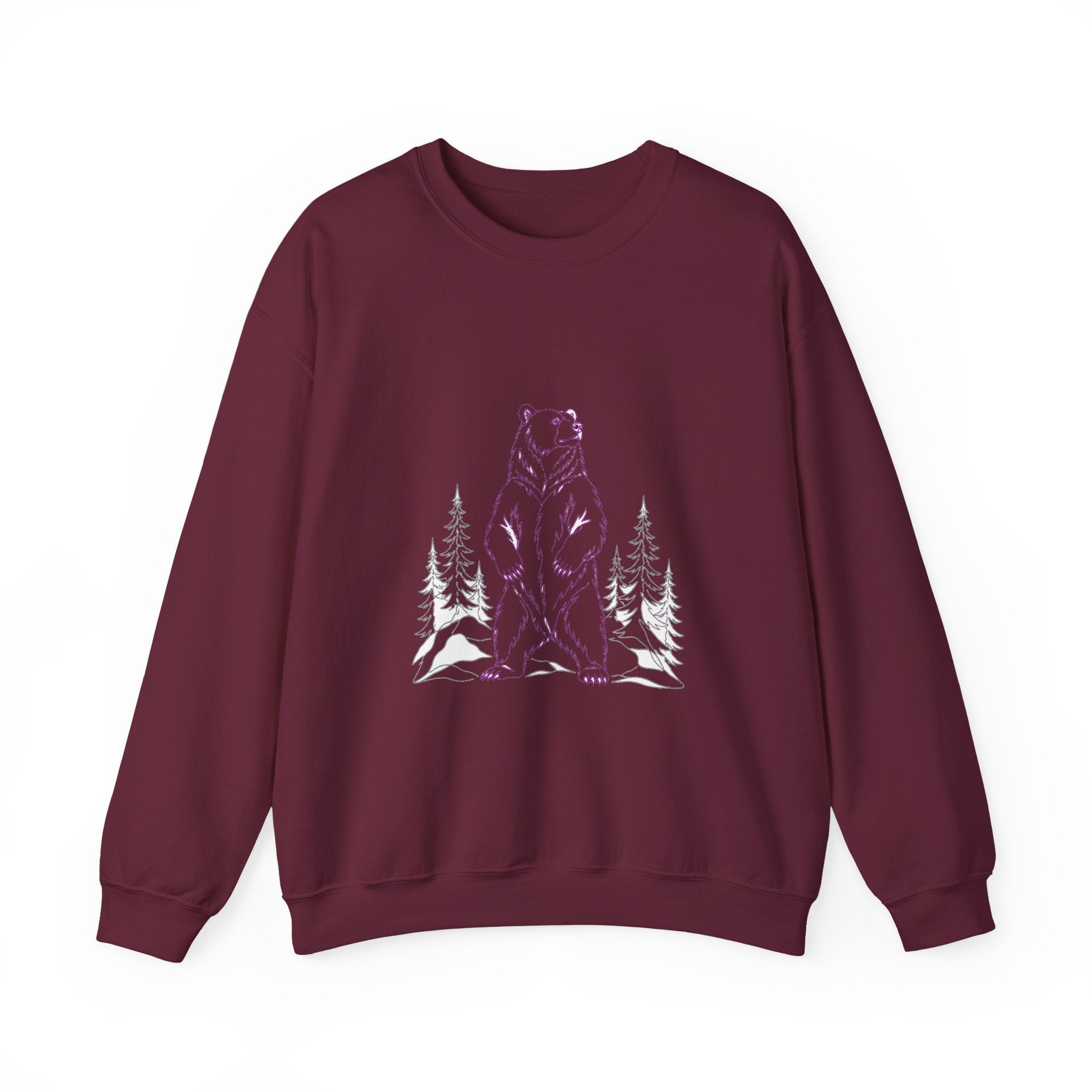 Matching Couple Sweatshirt - Bear & Deer Matching Couple Comfort Colors Crew Minimalist Art His Hers Christmas Gift - Design A