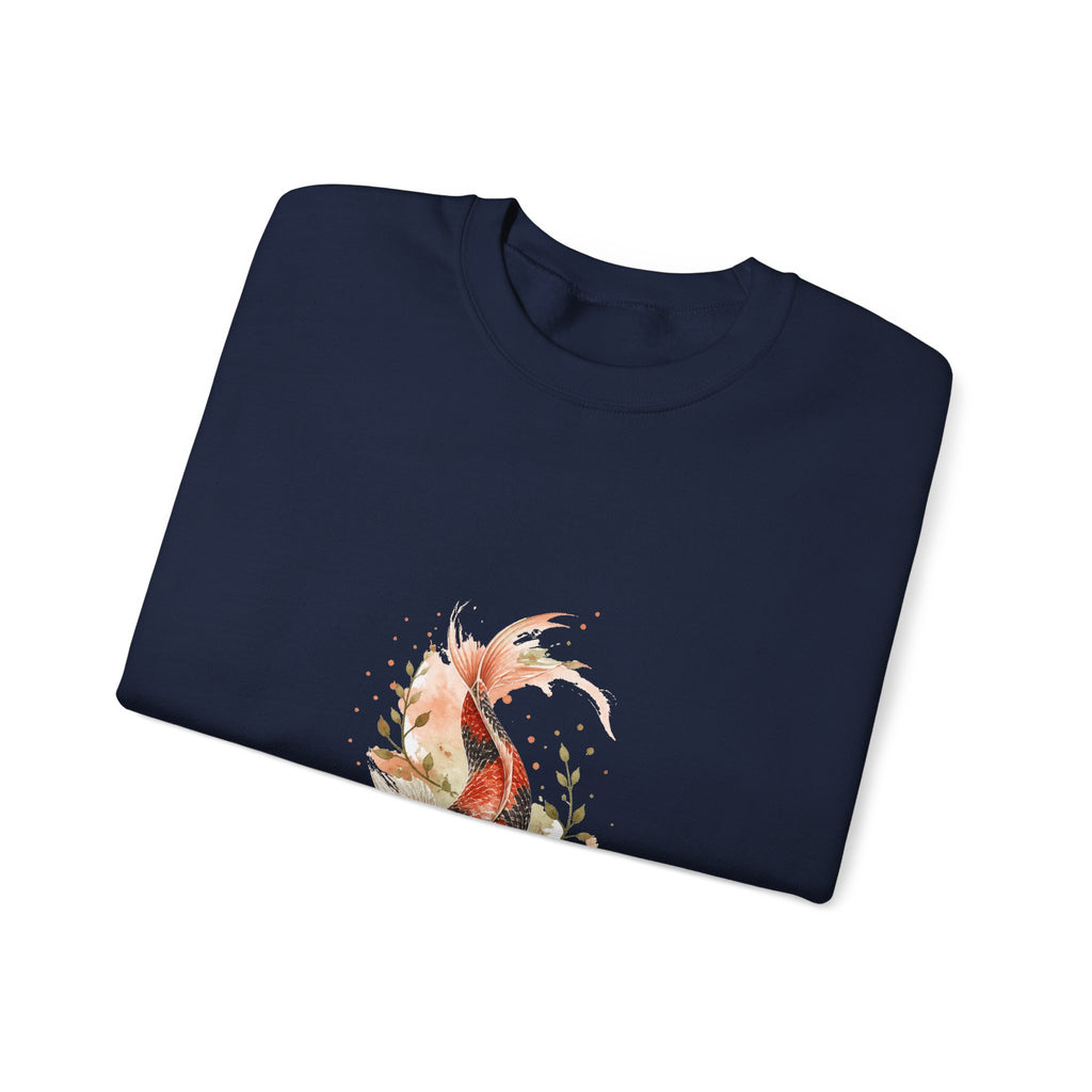 Matching Couple Sweatshirt - Koi Fish Yin Yang Matching Couple Comfort Colors Crew Watercolor Art His Hers Birthday Gift - Design B