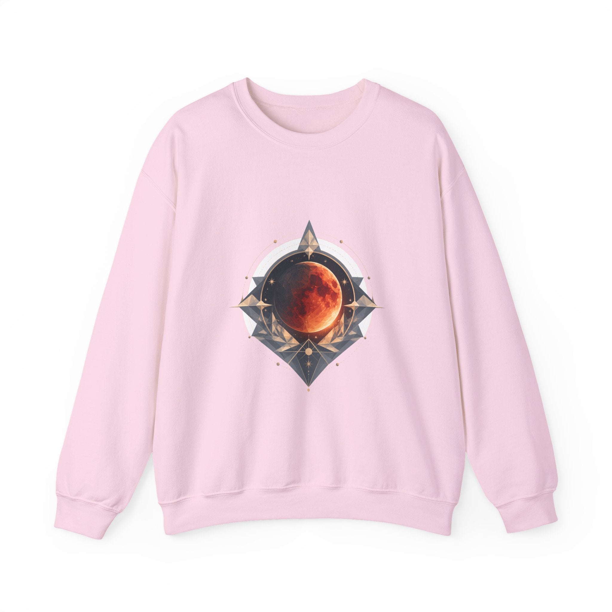 Matching Couple Sweatshirt - Solar & Lunar Eclipse Matching Couple Premium Fleece Sweatshirt Geometric Art His Hers Love Gift - Design B