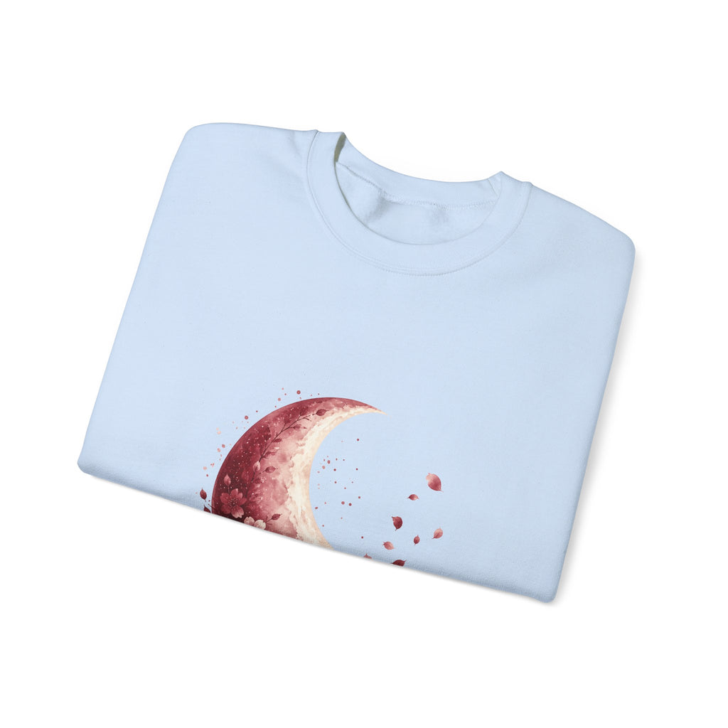 Matching Couple Sweatshirt - Waxing & Waning Moon Matching Couple Premium Fleece Sweatshirt Watercolor Art His Hers Birthday Gift - Design B