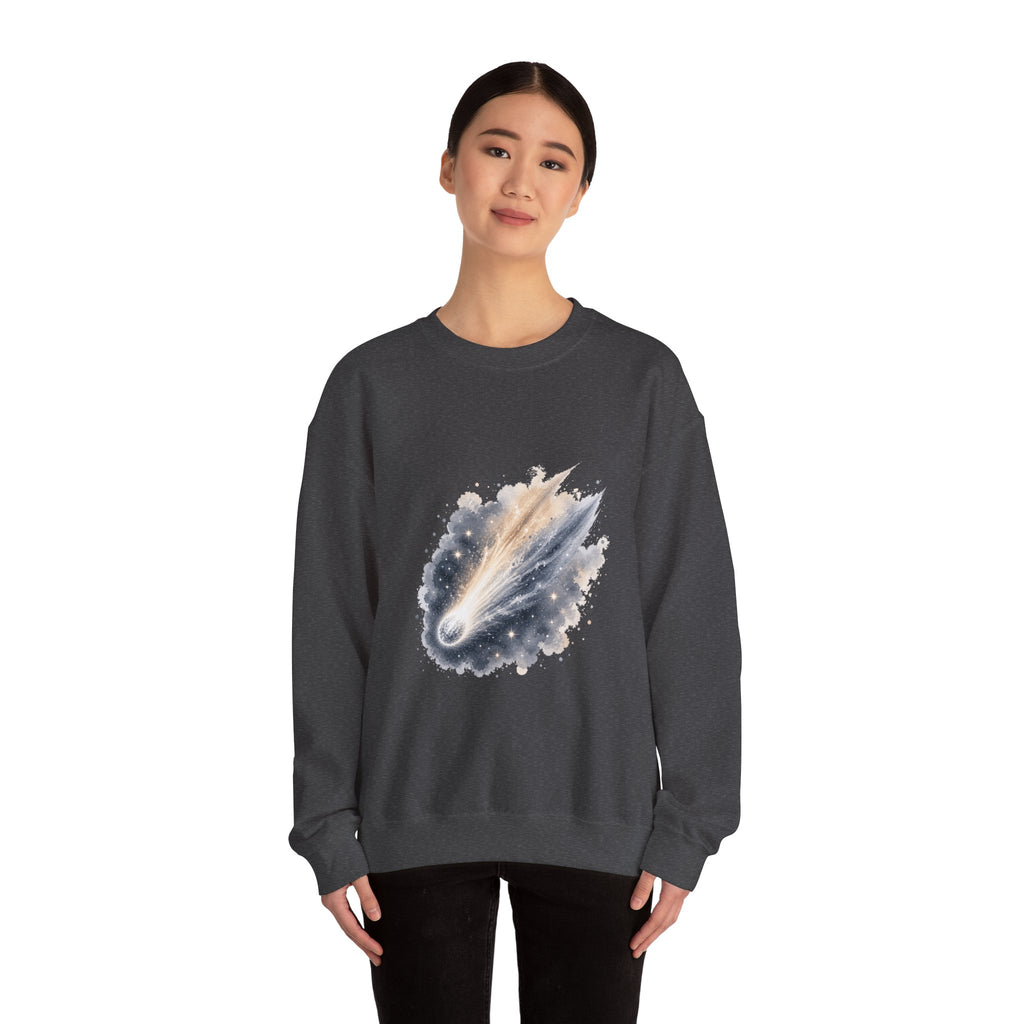Matching Couple Sweatshirt - Comet & Asteroid Matching Couple Comfort Colors Crew Watercolor Art His Hers Birthday Gift - Design A