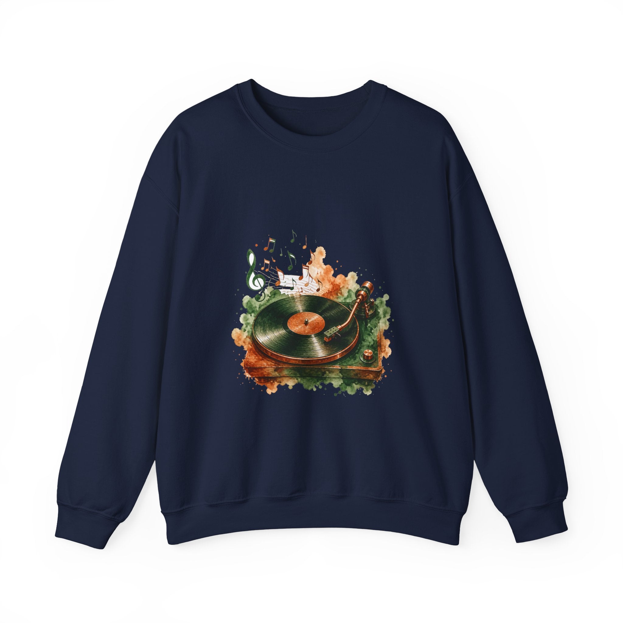 Matching Couple Sweatshirt - Vinyl & Cassette Matching Couple Premium Fleece Sweatshirt Watercolor Art His Hers Birthday Gift - Design A