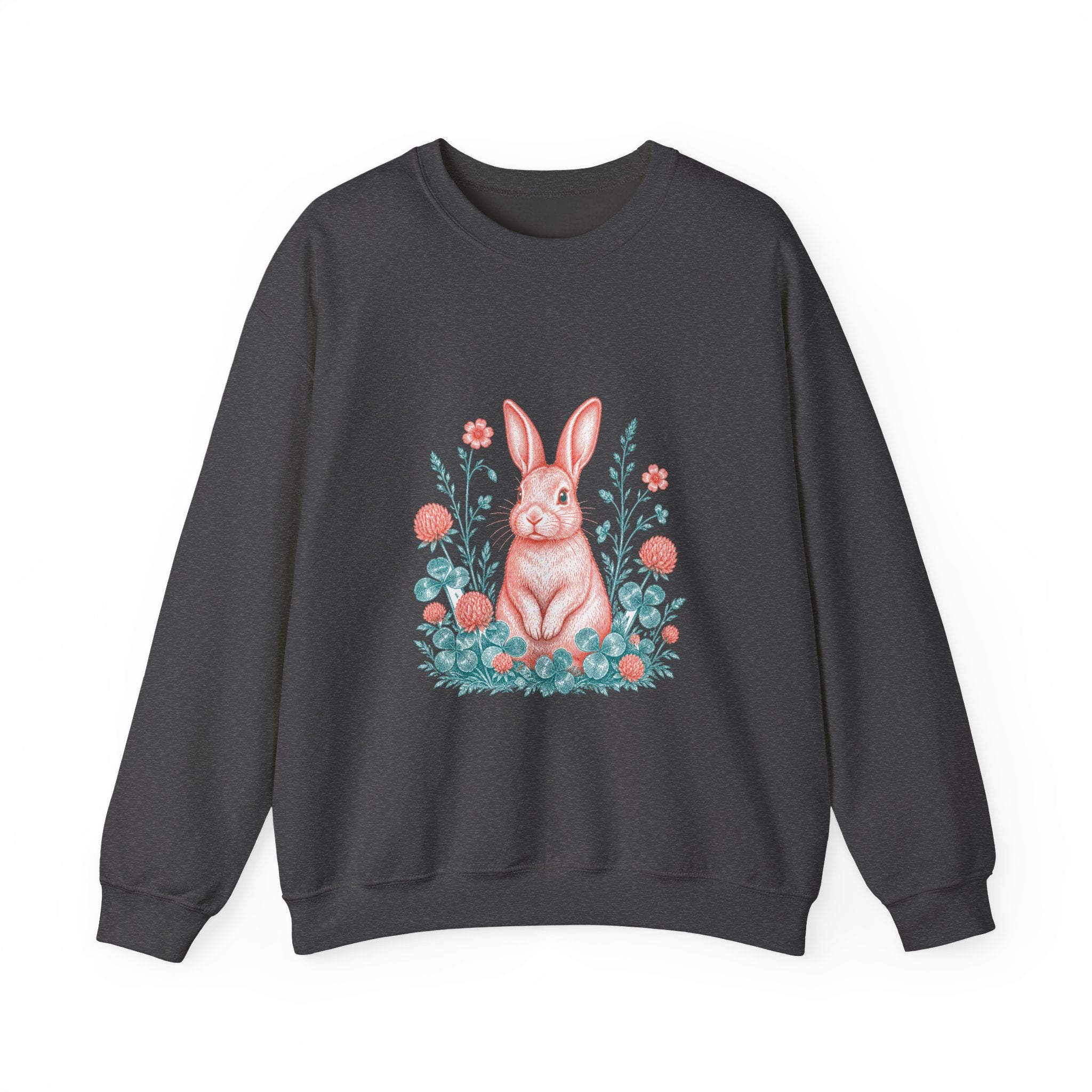 Matching Couple Sweatshirt - Fox & Rabbit Matching Couple Premium Fleece Sweatshirt Vintage Art His Hers Honeymoon Gift - Design B