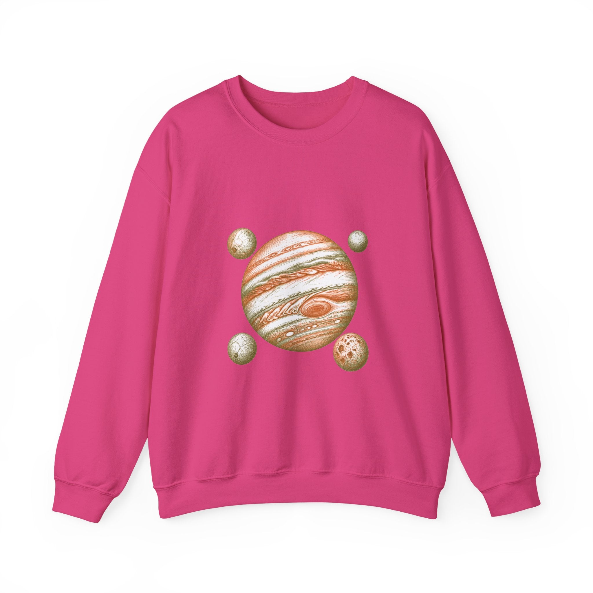 Matching Couple Sweatshirt - Saturn & Jupiter Matching Couple Comfort Colors Crew Hand-Drawn Art His Hers Anniversary Gift - Design B