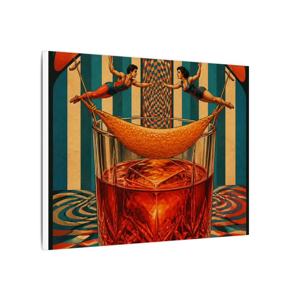 Negroni Trapeze Act Wall Art Canvas 16×20 Psychedelic Cafe Decor Maximalist Print