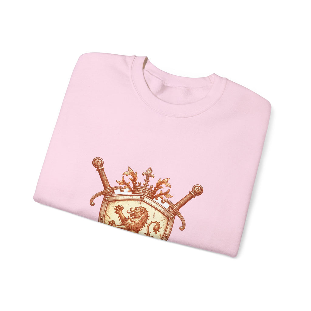 Matching Couple Sweatshirt - Crown & Shield Matching Couple Premium Fleece Sweatshirt Vintage Art His Hers Honeymoon Gift - Design B
