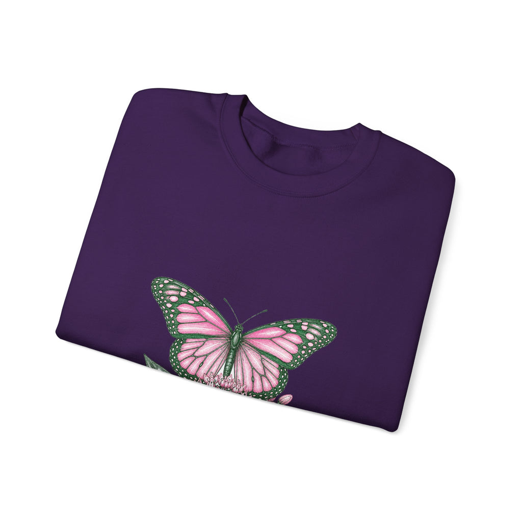 Matching Couple Sweatshirt - Butterfly & Moth Matching Couple Crewneck Sweatshirt Hand-Drawn Art His Hers Best Friend Gift - Design A