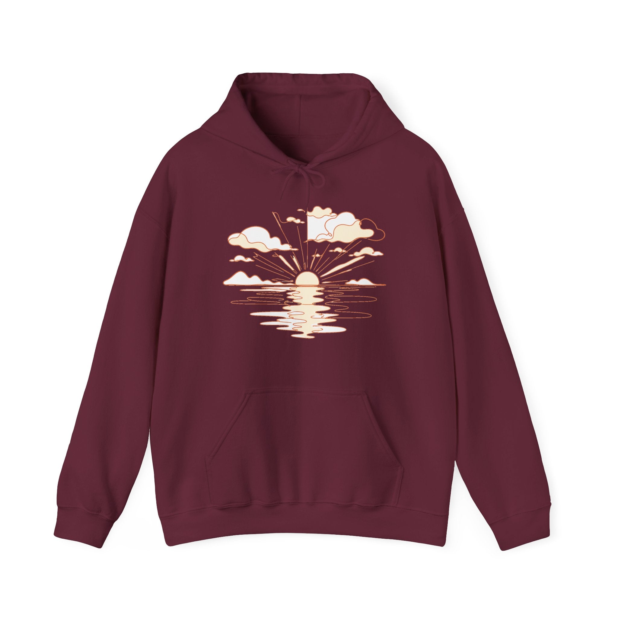 Matching Couple Sweatshirt - Sunrise & Sunset Matching Couple Hooded Sweatshirt Minimalist Art His Hers Valentine Gift - Design A