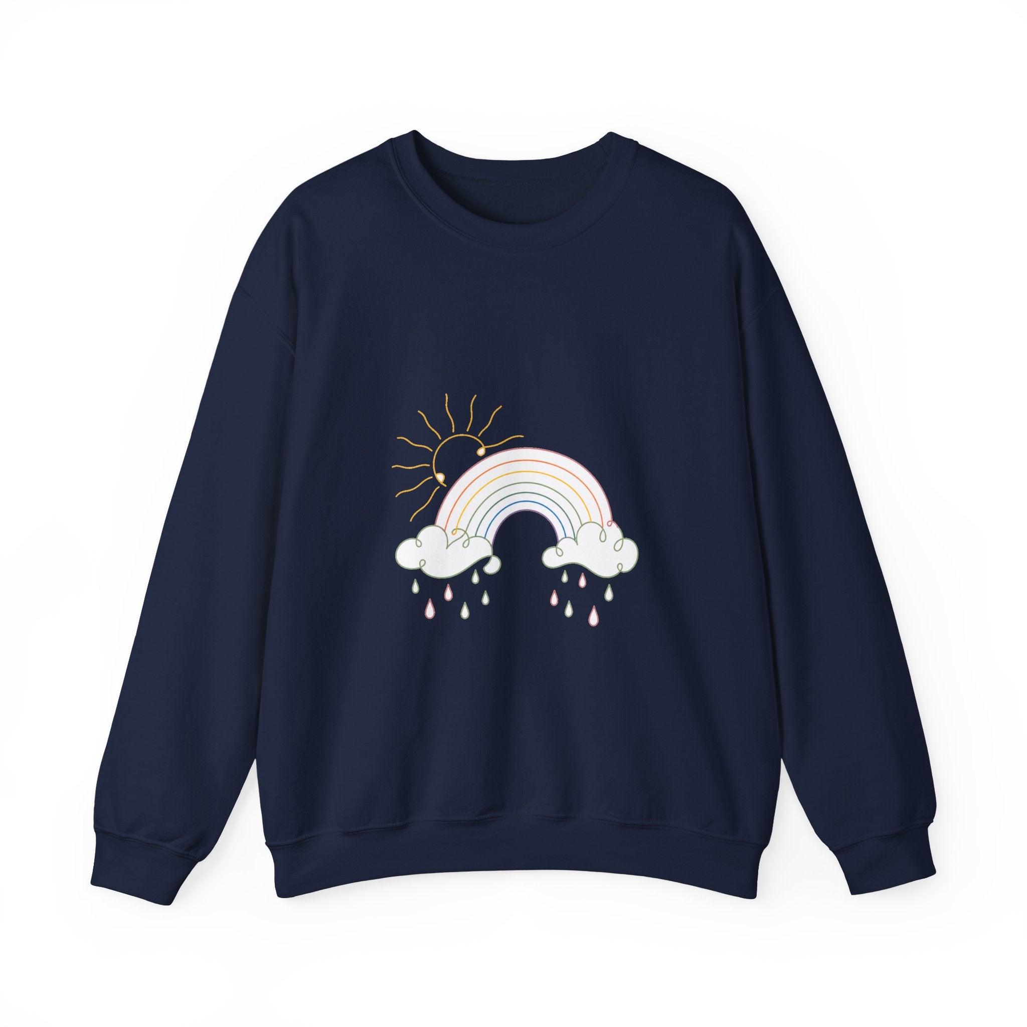 Matching Couple Sweatshirt - Storm & Rainbow Matching Couple Comfort Colors Crew Minimalist Art His Hers Christmas Gift - Design B