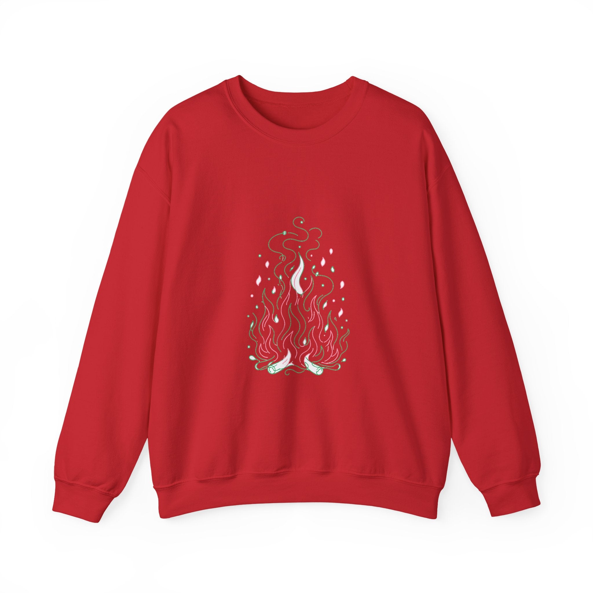 Matching Couple Sweatshirt - Wildfire & Waterfall Matching Couple Premium Fleece Sweatshirt Minimalist Art His Hers Christmas Gift - Design A