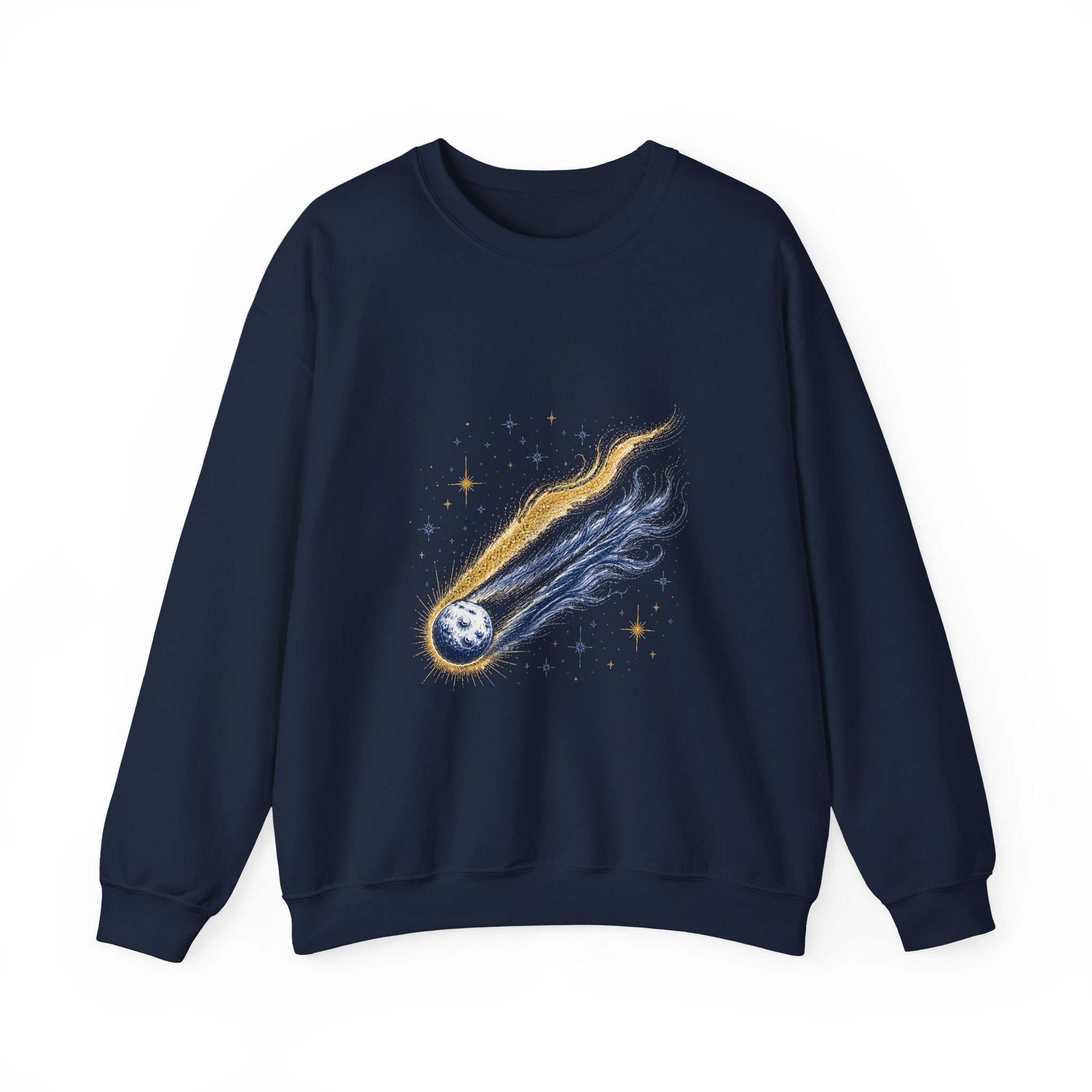 Matching Couple Sweatshirt - Comet & Asteroid Matching Couple Comfort Colors Crew Hand-Drawn Art His Hers Anniversary Gift - Design A