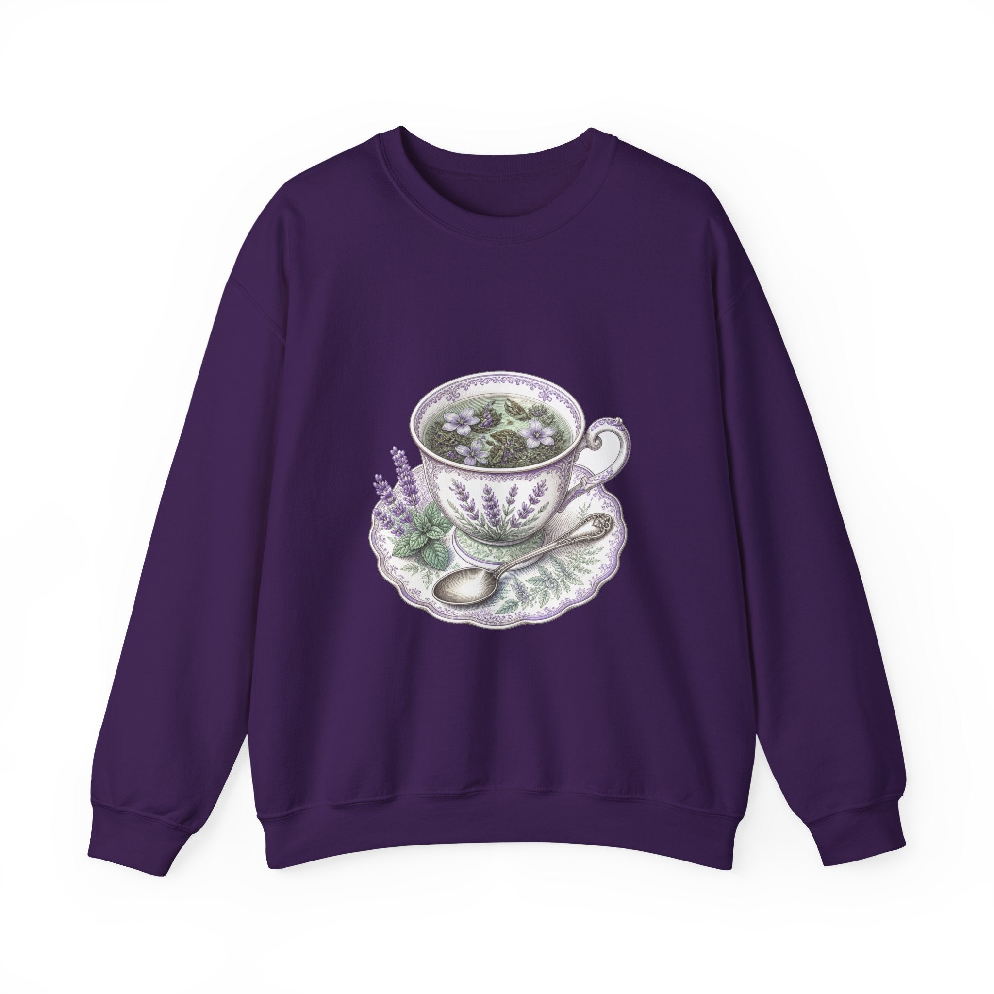 Matching Couple Sweatshirt - Coffee & Tea Matching Couple Premium Fleece Sweatshirt Vintage Art His Hers Honeymoon Gift - Design B
