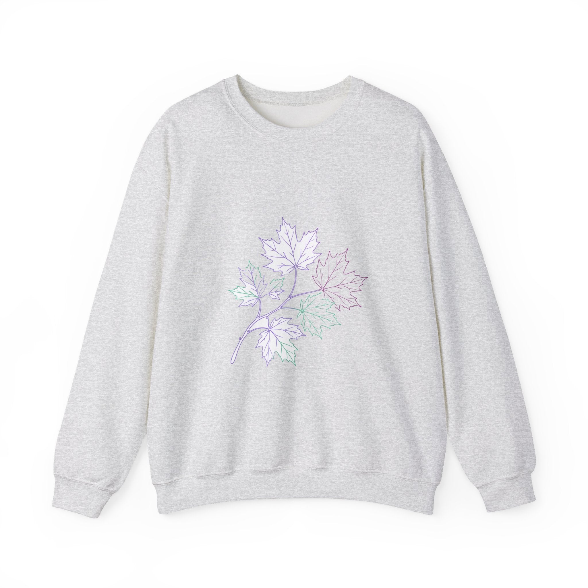 Matching Couple Sweatshirt - Cherry Blossom & Maple Leaf Matching Couple Crewneck Sweatshirt Minimalist Art His Hers Valentine Gift - Design B
