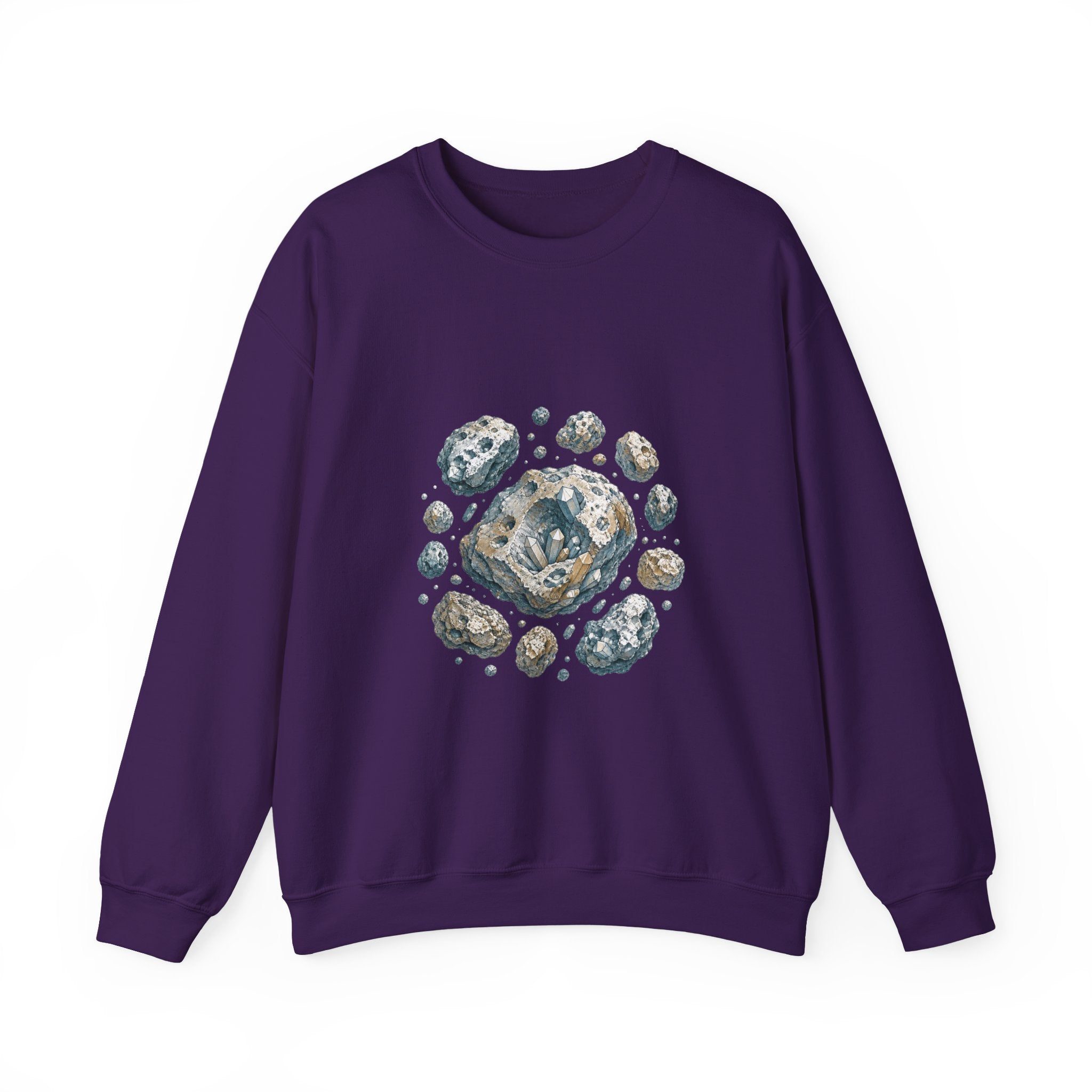 Matching Couple Sweatshirt - Comet & Asteroid Matching Couple Premium Fleece Sweatshirt Hand-Drawn Art His Hers Anniversary Gift - Design B