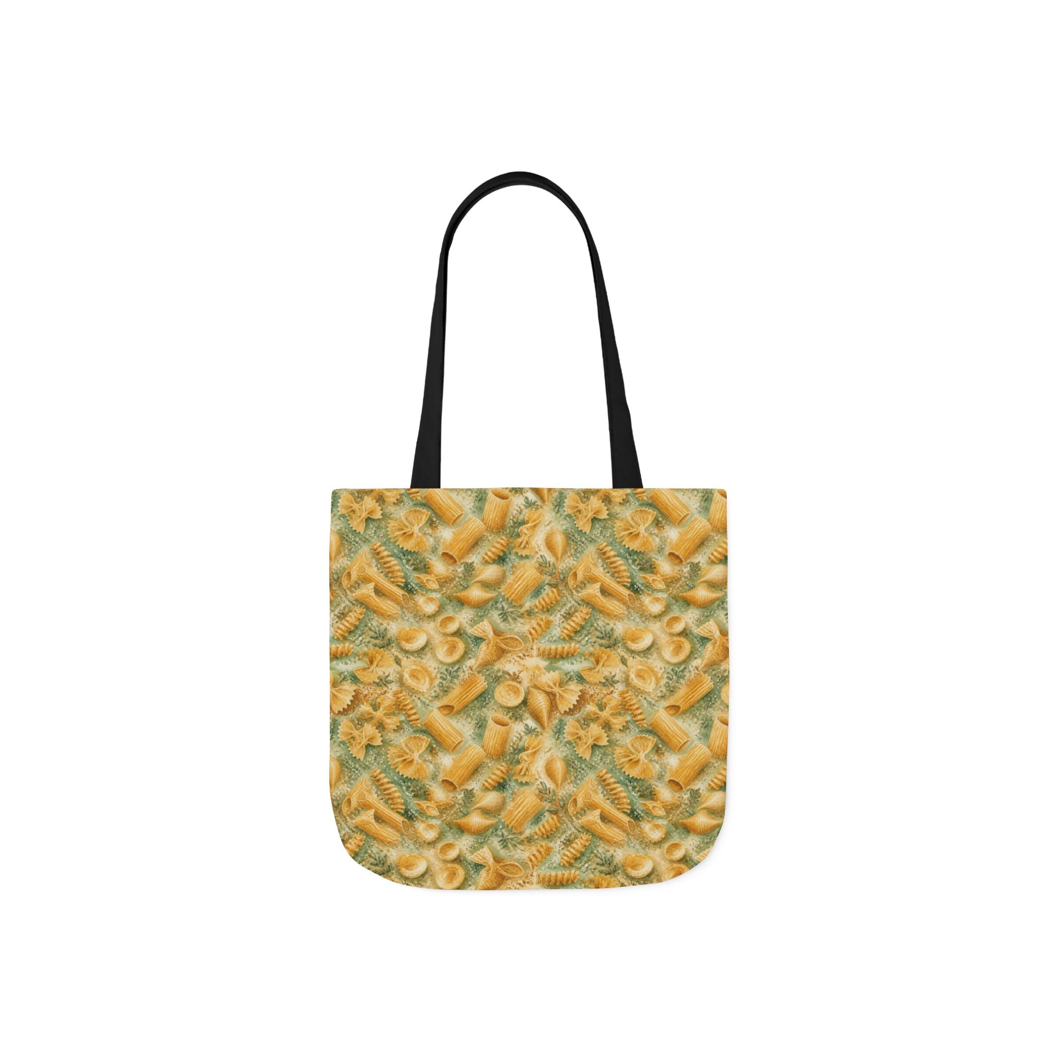 Italian Pasta Shapes Canvas Tote Bag Mediterranean Kitchen Watercolor Splash Design Italian Cottagecore Gift
