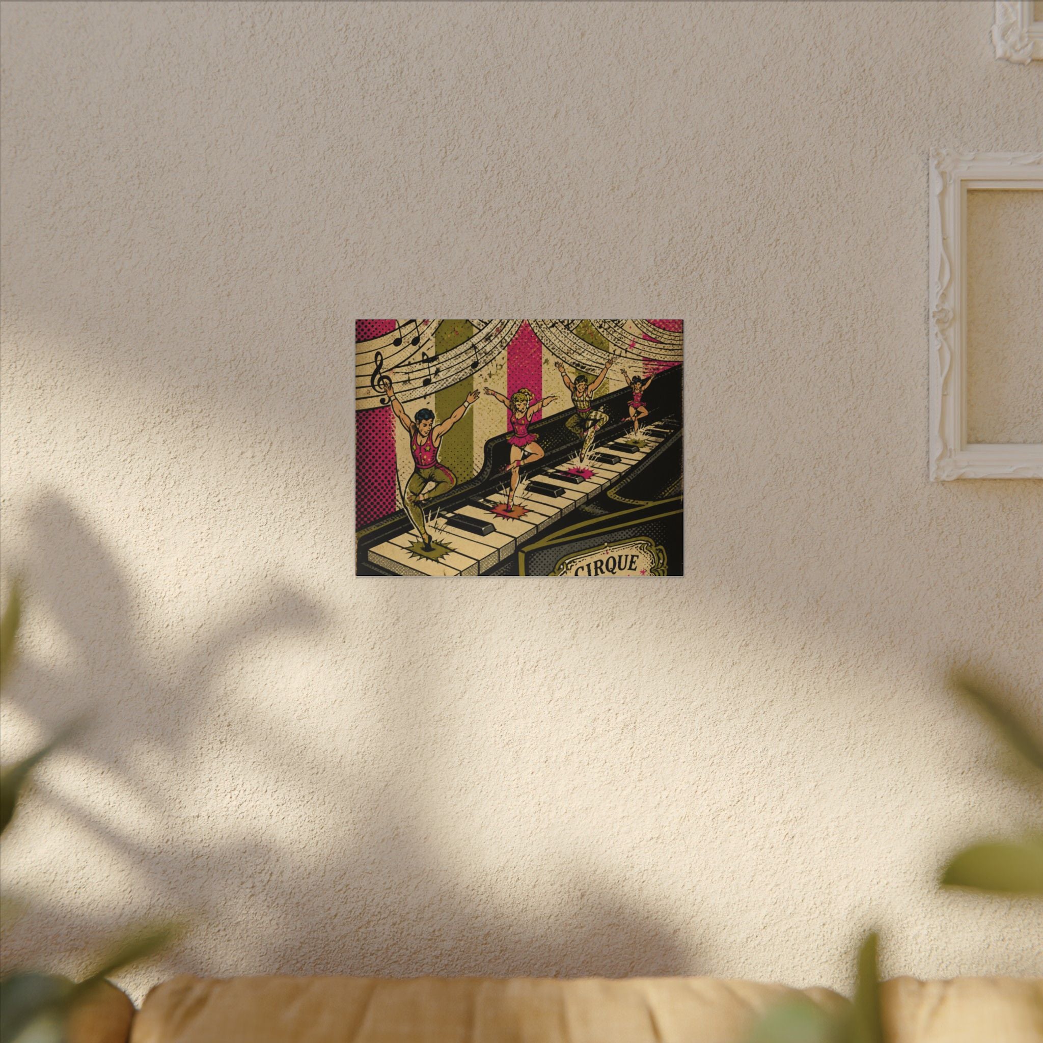 Grand Piano Acrobats Wall Art Canvas 16×20 Pop Art Living Room Decor Maximalist Print