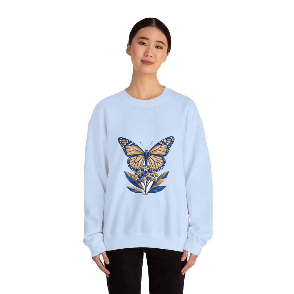 Matching Couple Sweatshirt - Butterfly & Moth Matching Couple Crewneck Sweatshirt Geometric Art His Hers Couple Gift - Design A