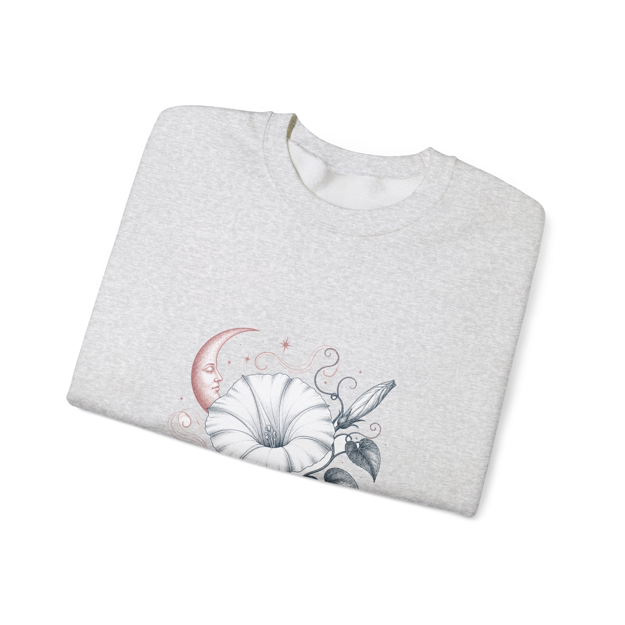 Matching Couple Sweatshirt - Sunflower & Moonflower Matching Couple Comfort Colors Crew Vintage Art His Hers Honeymoon Gift - Design B
