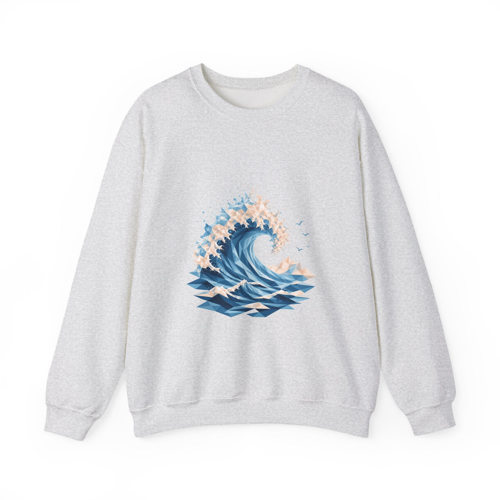 Matching Couple Sweatshirt - Mountain & Ocean Matching Couple Comfort Colors Crew Geometric Art His Hers Love Gift - Design B