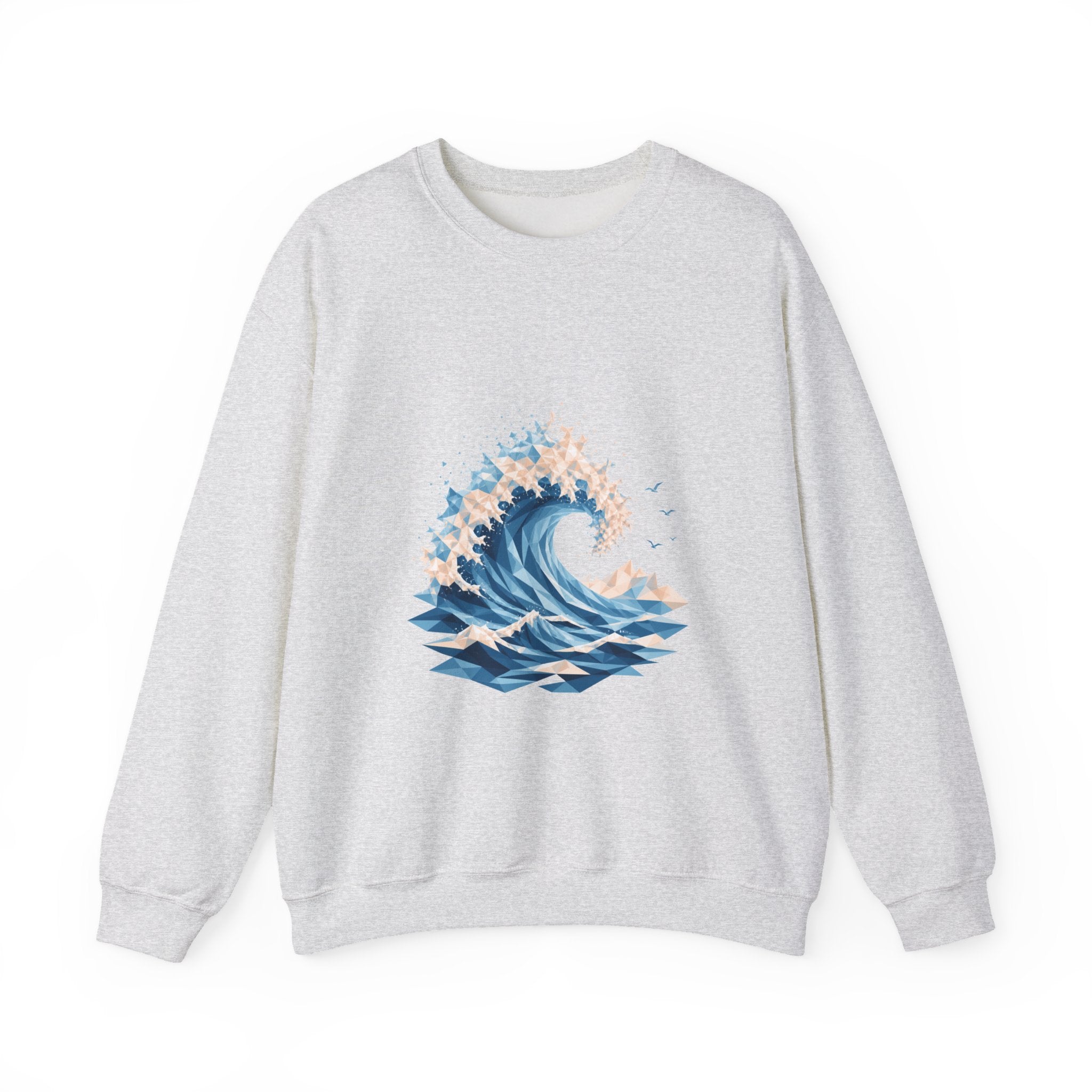 Matching Couple Sweatshirt - Mountain & Ocean Matching Couple Comfort Colors Crew Geometric Art His Hers Love Gift - Design B