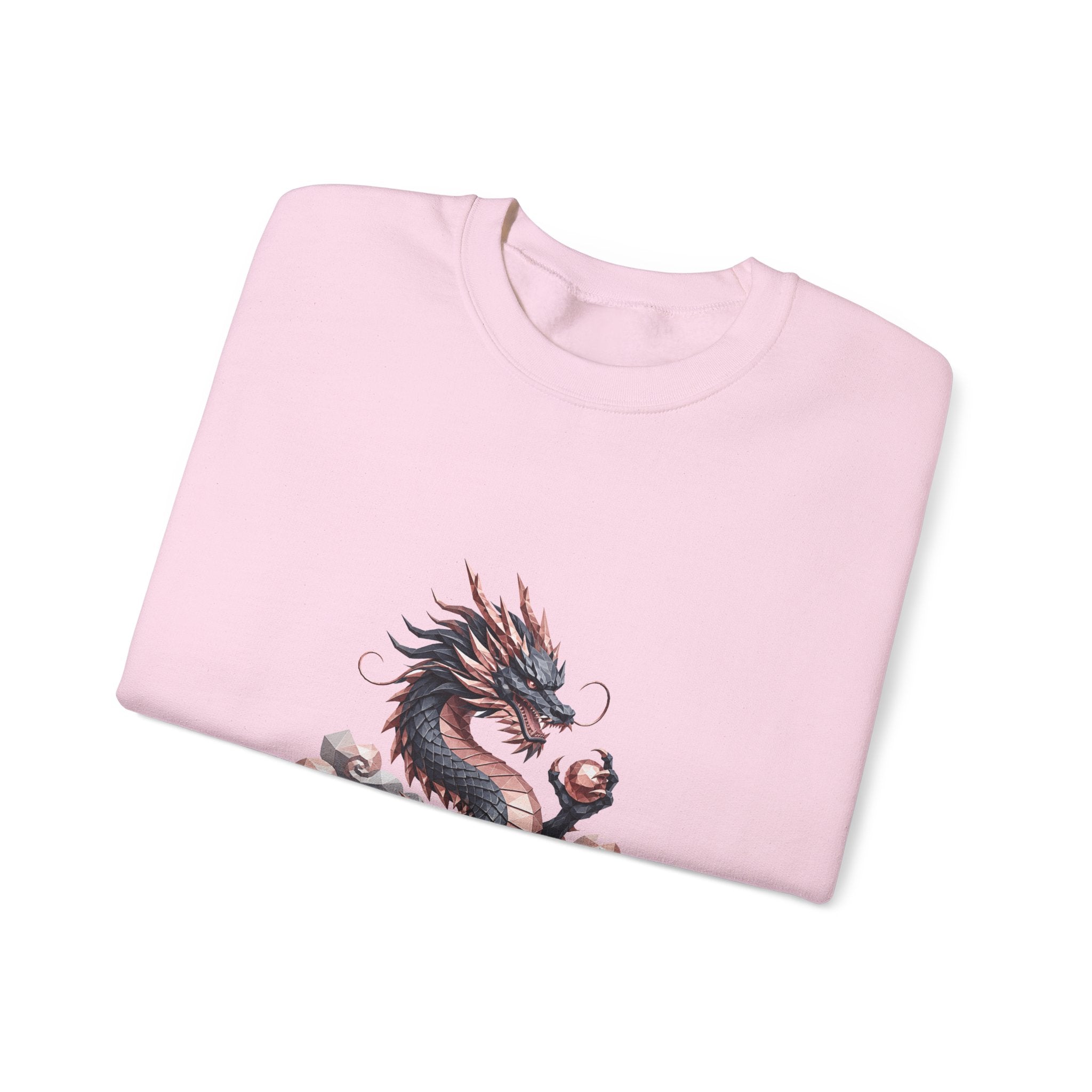 Matching Couple Sweatshirt - Dragon & Phoenix Matching Couple Crewneck Sweatshirt Geometric Art His Hers Couple Gift - Design A