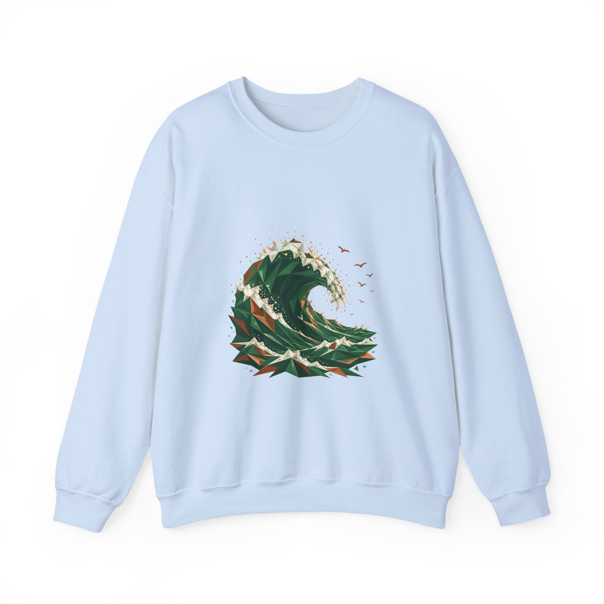 Matching Couple Sweatshirt - Mountain & Ocean Matching Couple Premium Fleece Sweatshirt Geometric Art His Hers Love Gift - Design B