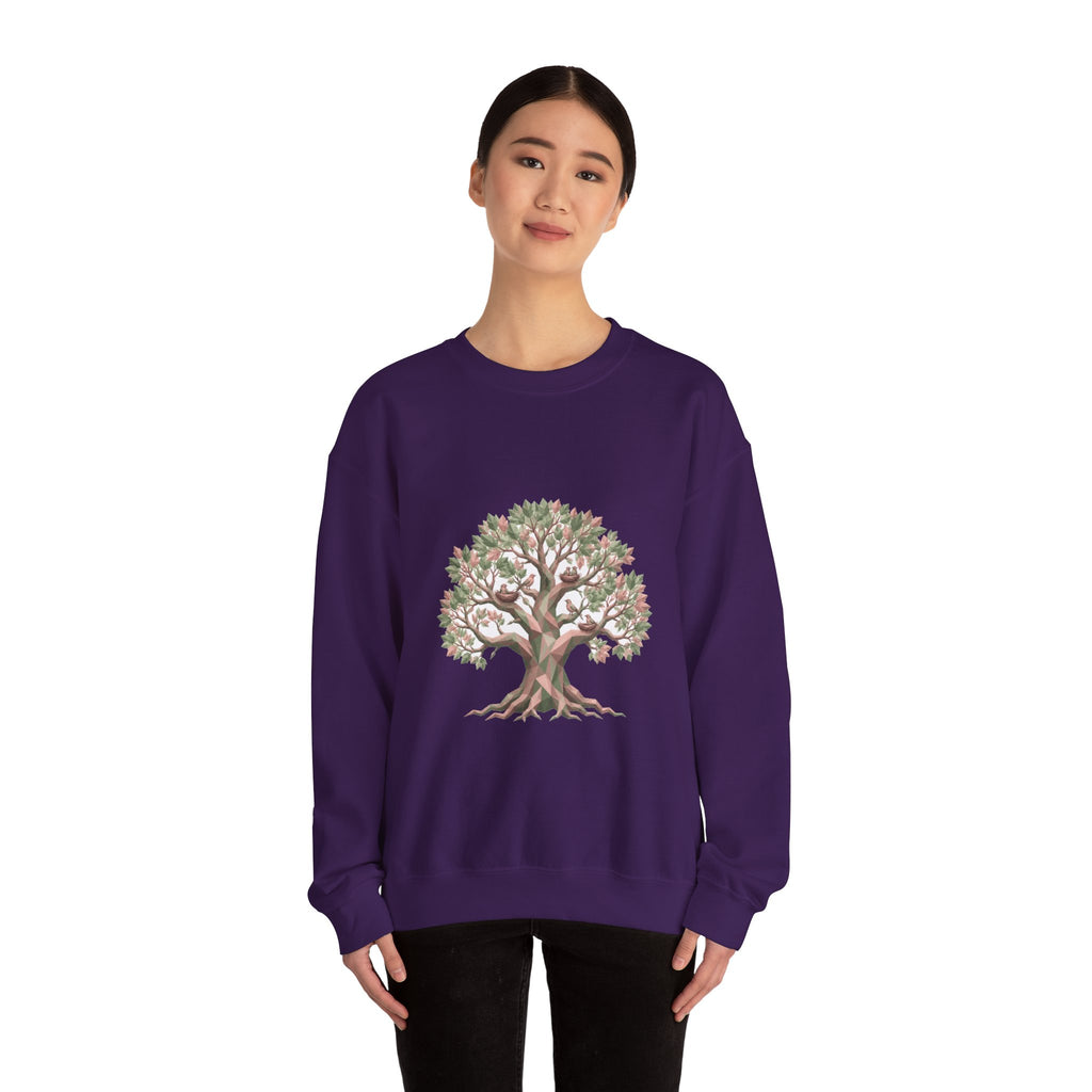 Matching Couple Sweatshirt - Ancient Oak & Deep Roots Matching Couple Crewneck Sweatshirt Geometric Art His Hers Couple Gift - Design A