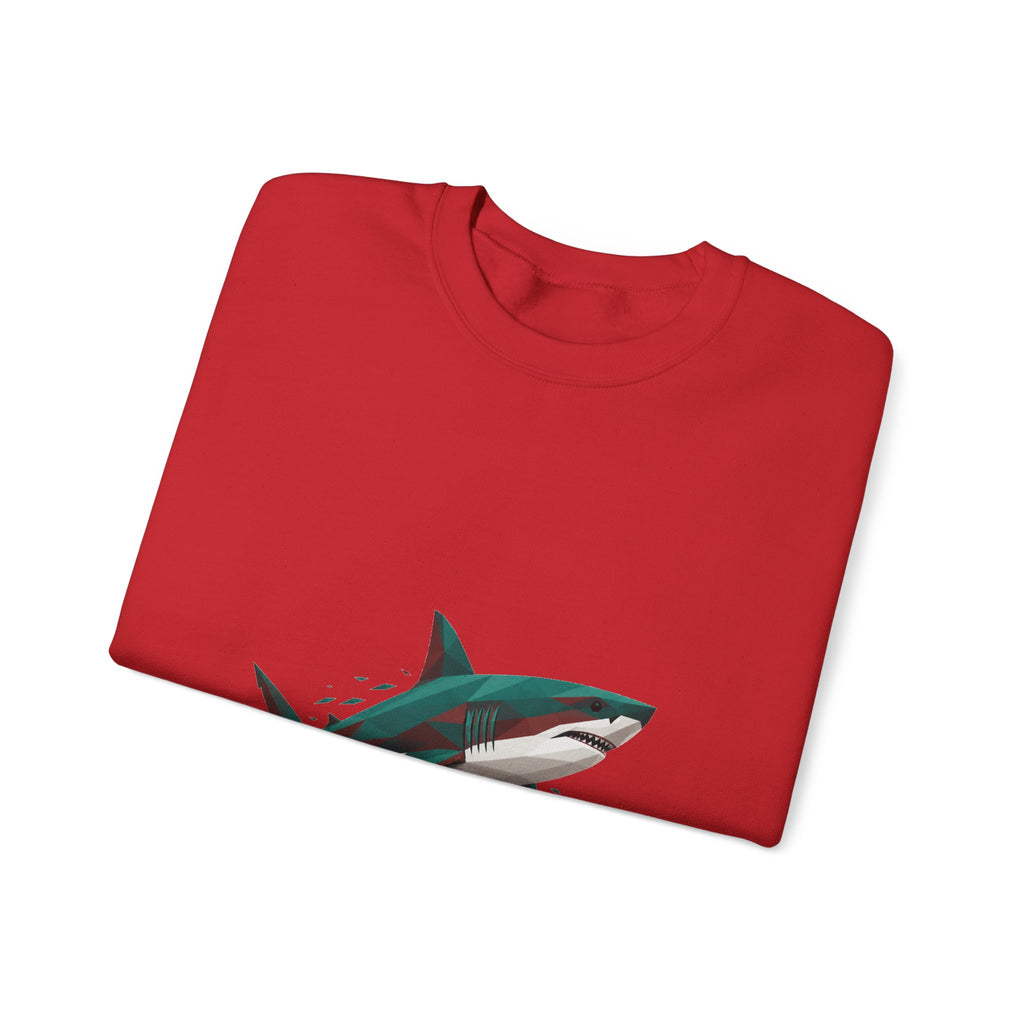 Matching Couple Sweatshirt - Shark & Dolphin Matching Couple Comfort Colors Crew Geometric Art His Hers Love Gift - Design A