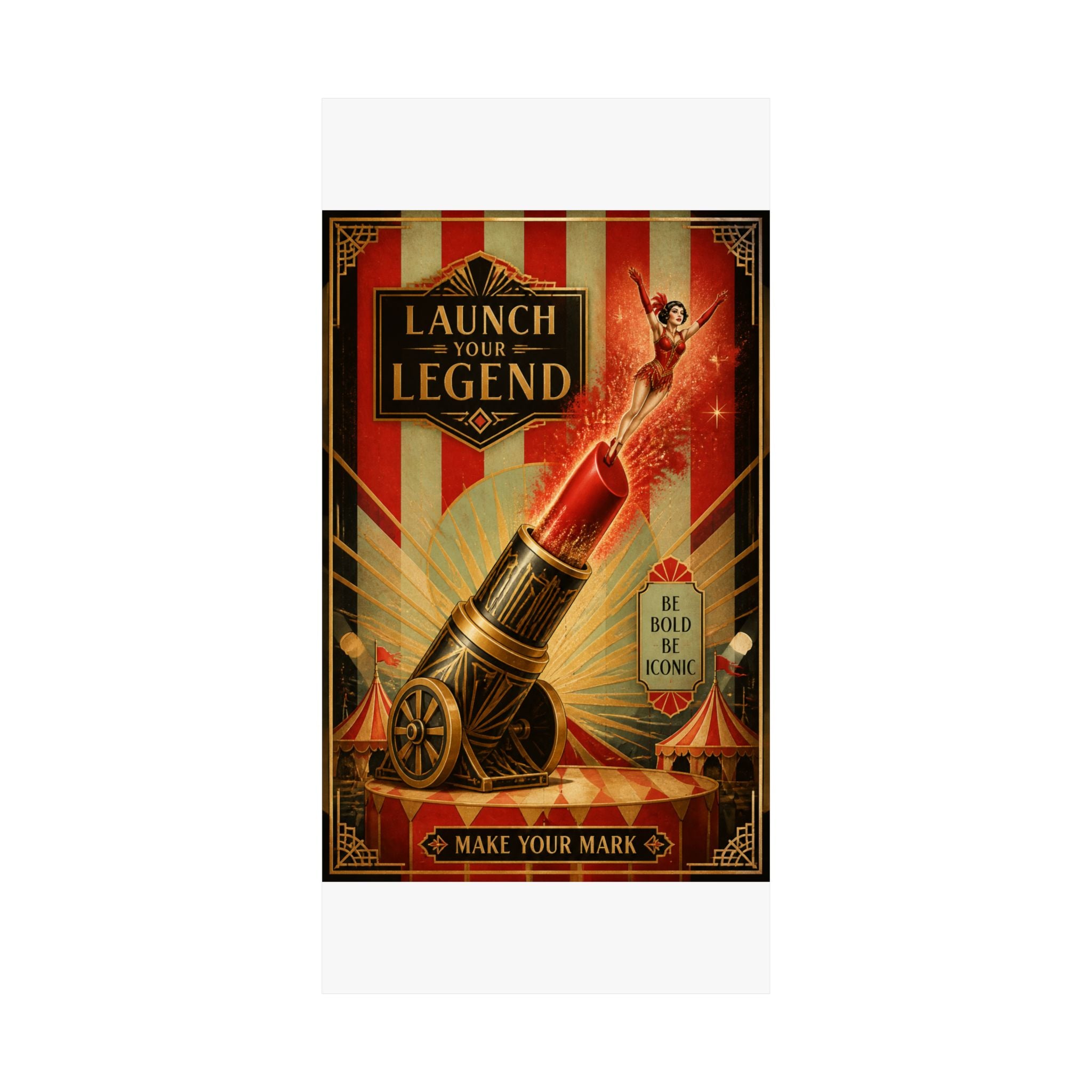 Lipstick Cannon Wall Art Poster 18×24 Art Deco Entryway Decor Maximalist Print