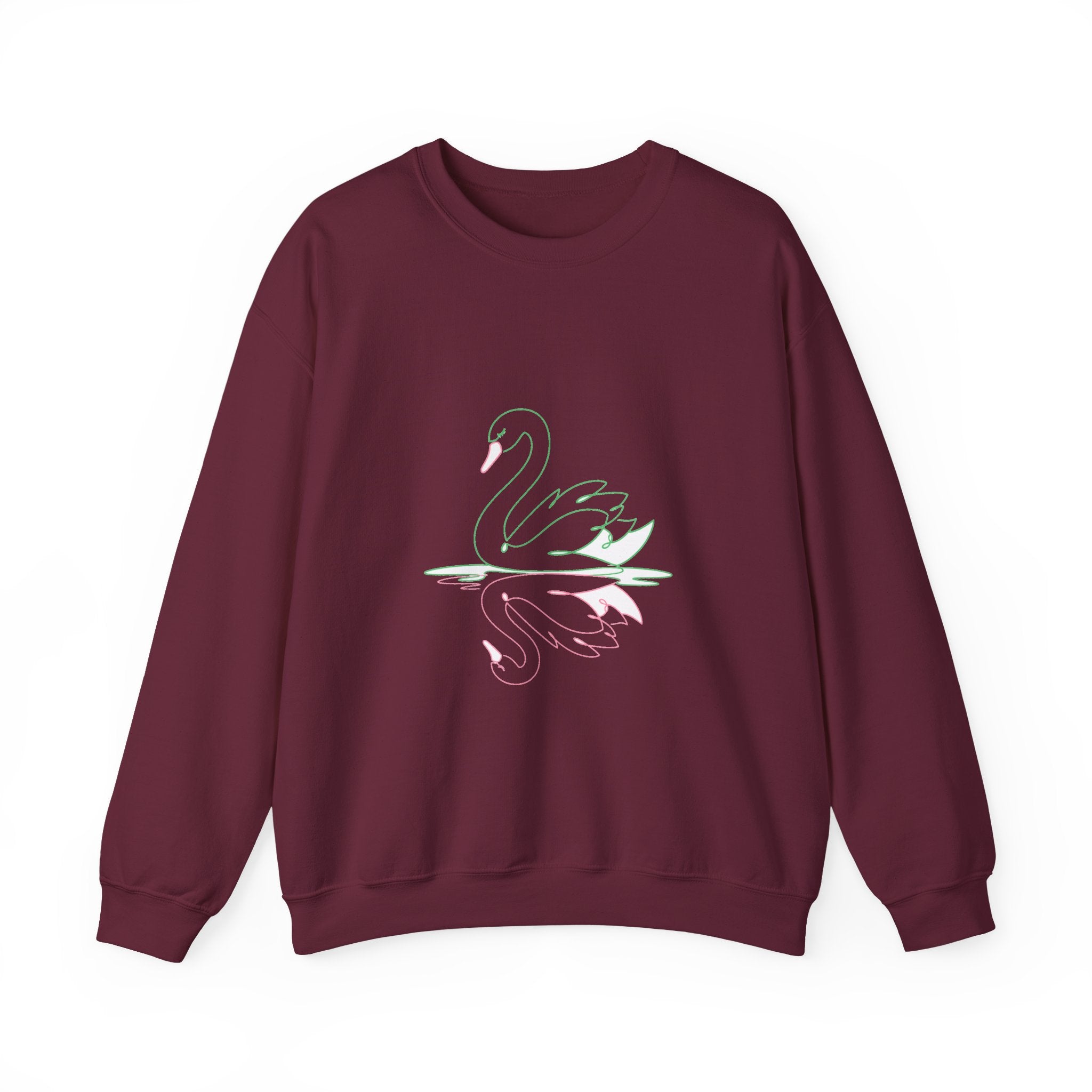 Matching Couple Sweatshirt - Raven & Swan Matching Couple Crewneck Sweatshirt Minimalist Art His Hers Valentine Gift - Design B