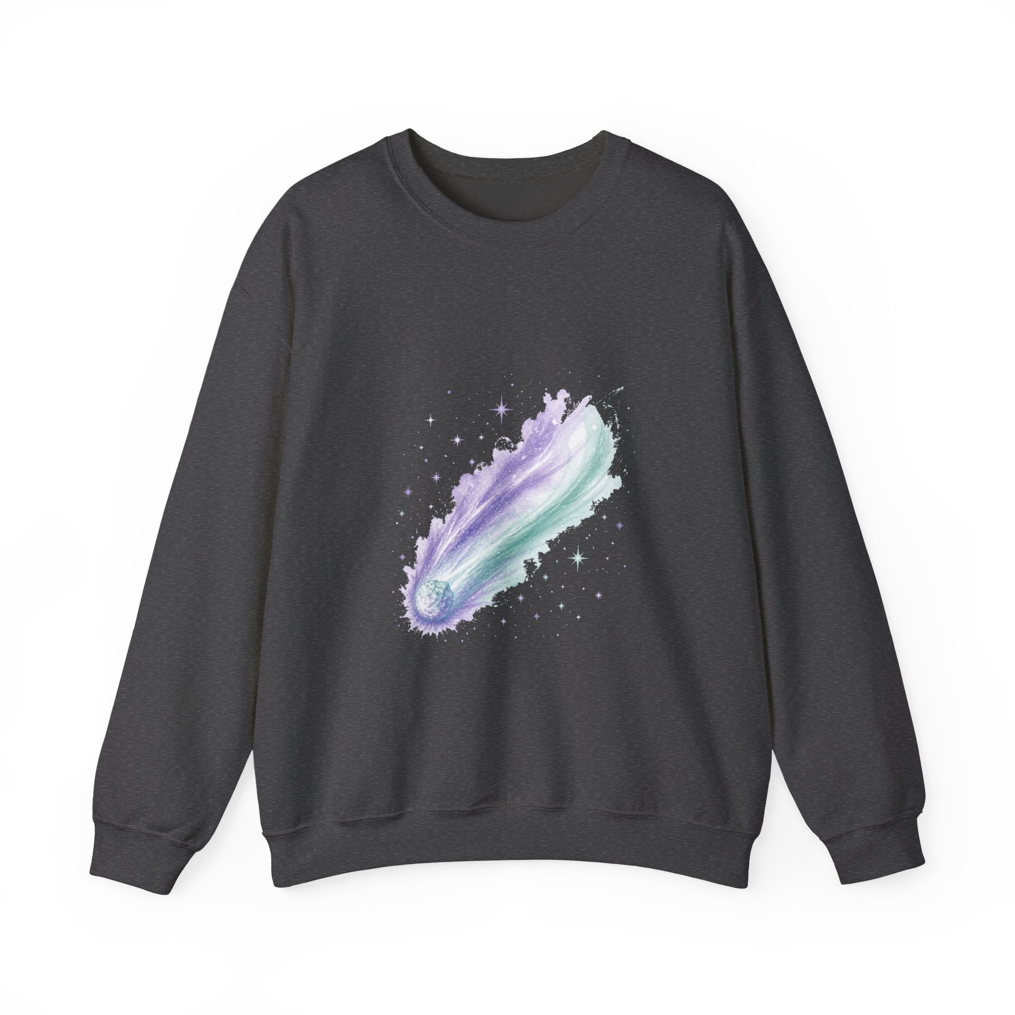 Matching Couple Sweatshirt - Comet & Asteroid Matching Couple Premium Fleece Sweatshirt Watercolor Art His Hers Birthday Gift - Design A
