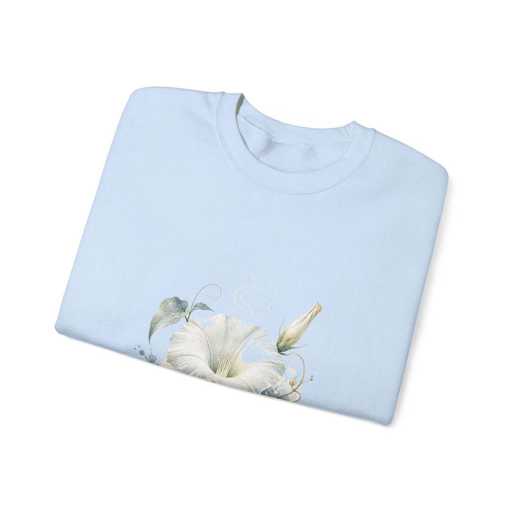 Matching Couple Sweatshirt - Sunflower & Moonflower Matching Couple Comfort Colors Crew Watercolor Art His Hers Birthday Gift - Design B