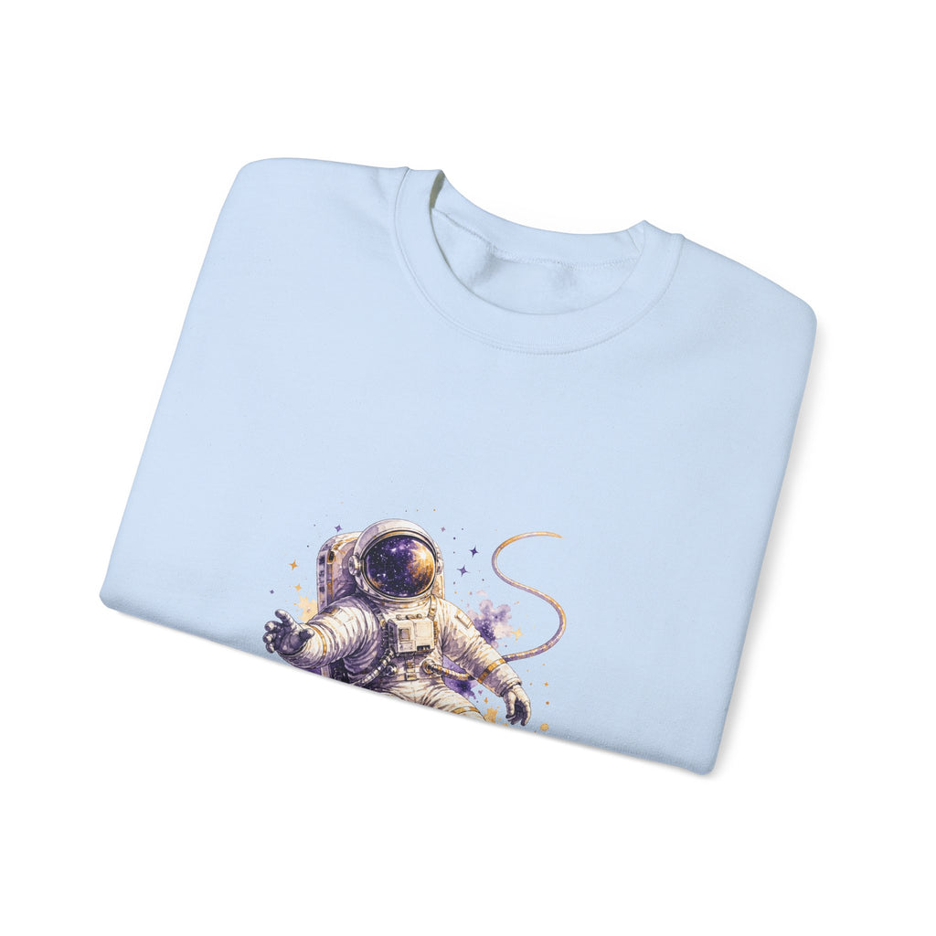 Matching Couple Sweatshirt - Astronaut & Planet Matching Couple Comfort Colors Crew Watercolor Art His Hers Birthday Gift - Design A