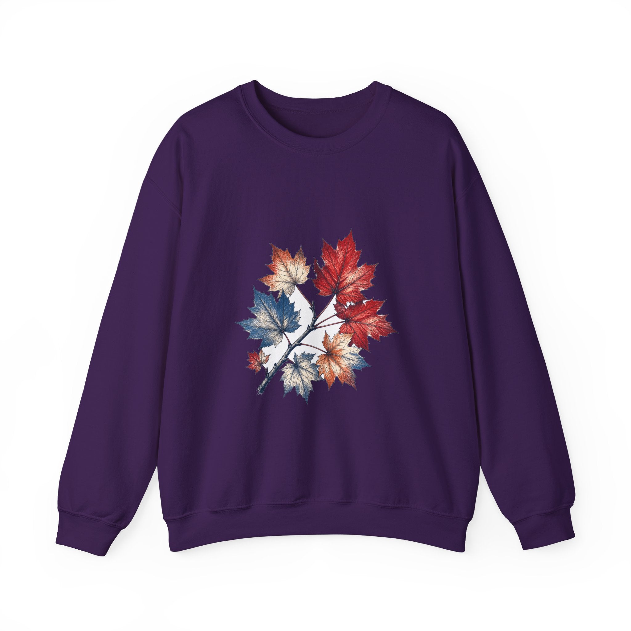 Matching Couple Sweatshirt - Cherry Blossom & Maple Leaf Matching Couple Crewneck Sweatshirt Hand-Drawn Art His Hers Best Friend Gift - Design B