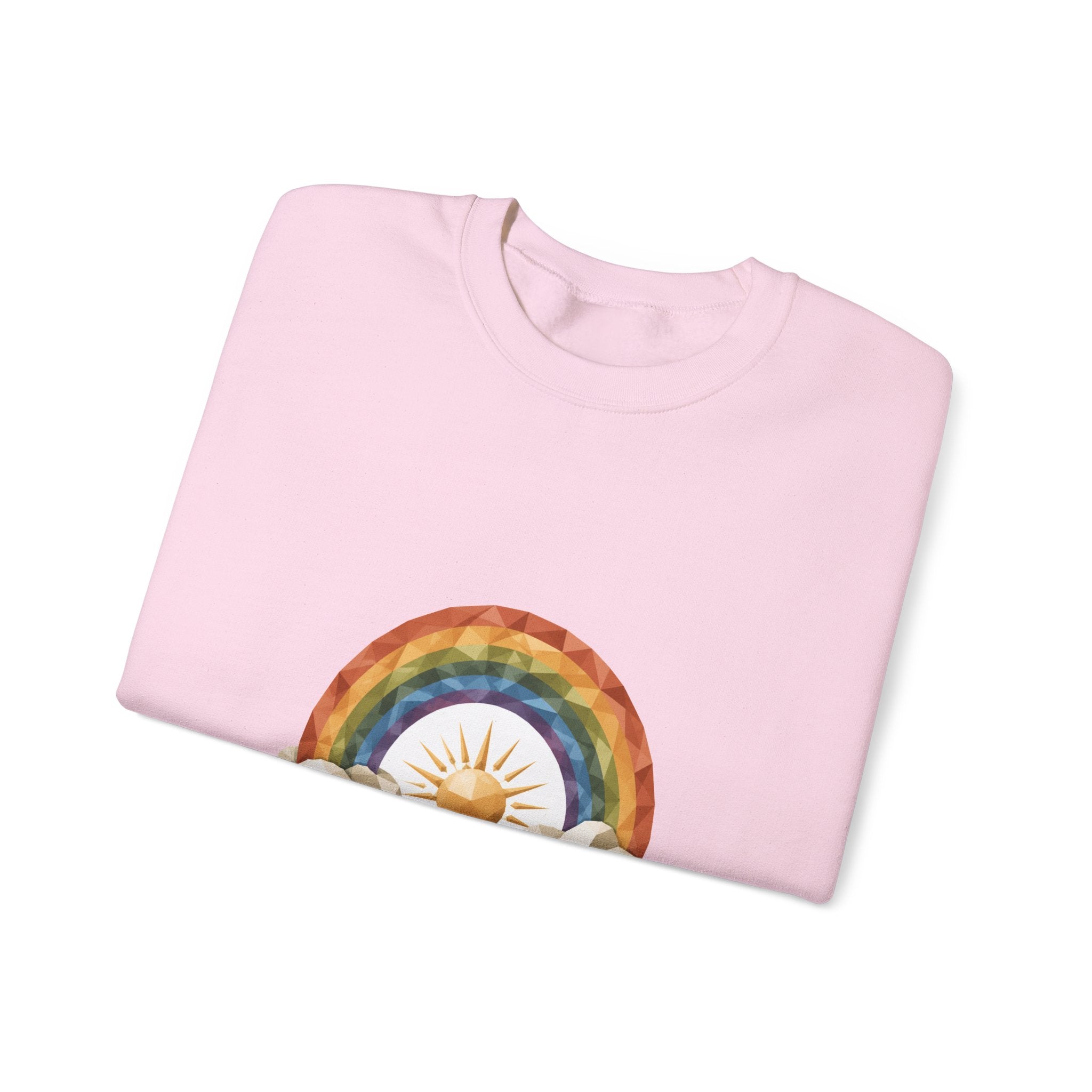 Matching Couple Sweatshirt - Storm & Rainbow Matching Couple Premium Fleece Sweatshirt Geometric Art His Hers Love Gift - Design B