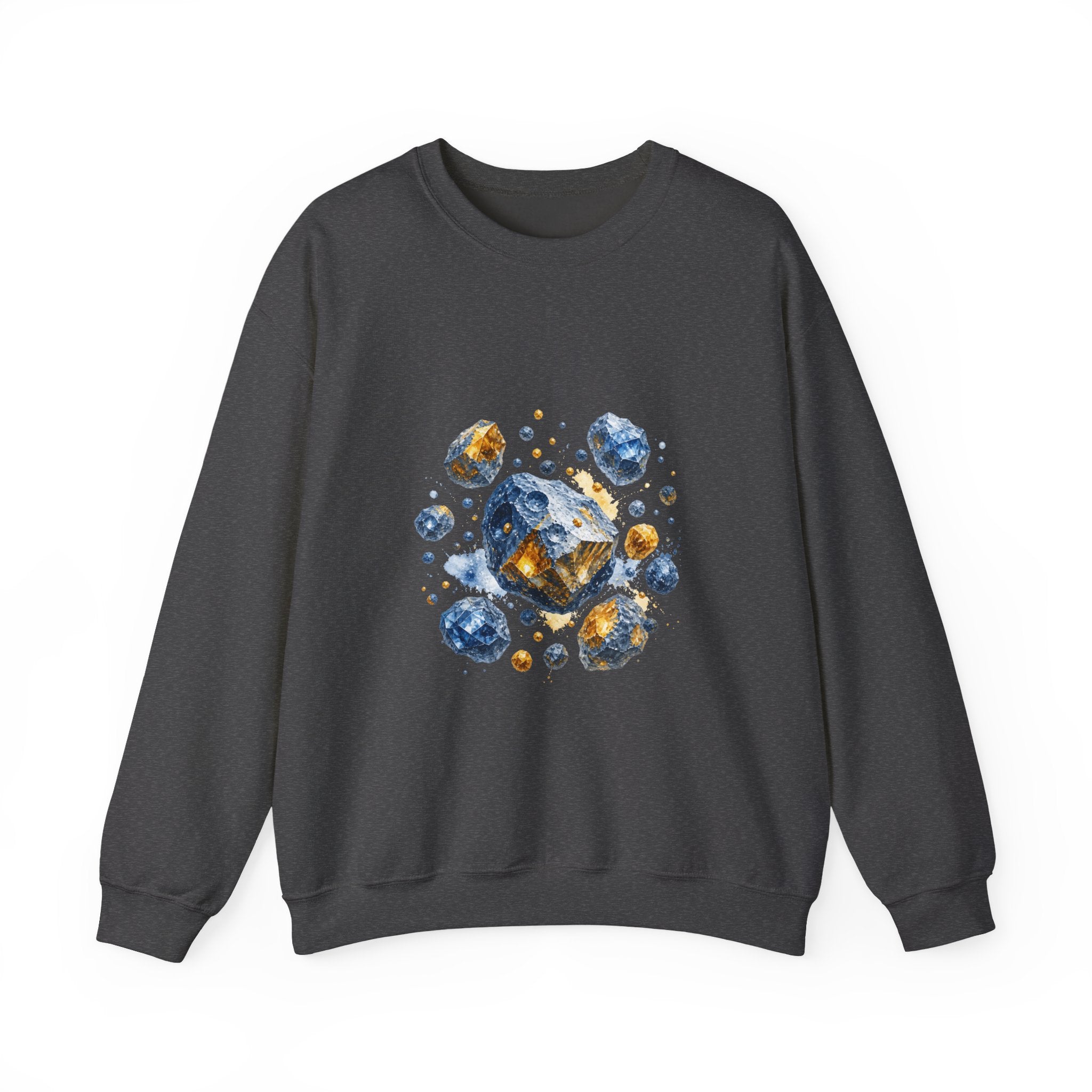 Matching Couple Sweatshirt - Comet & Asteroid Matching Couple Crewneck Sweatshirt Watercolor Art His Hers Engagement Gift - Design B
